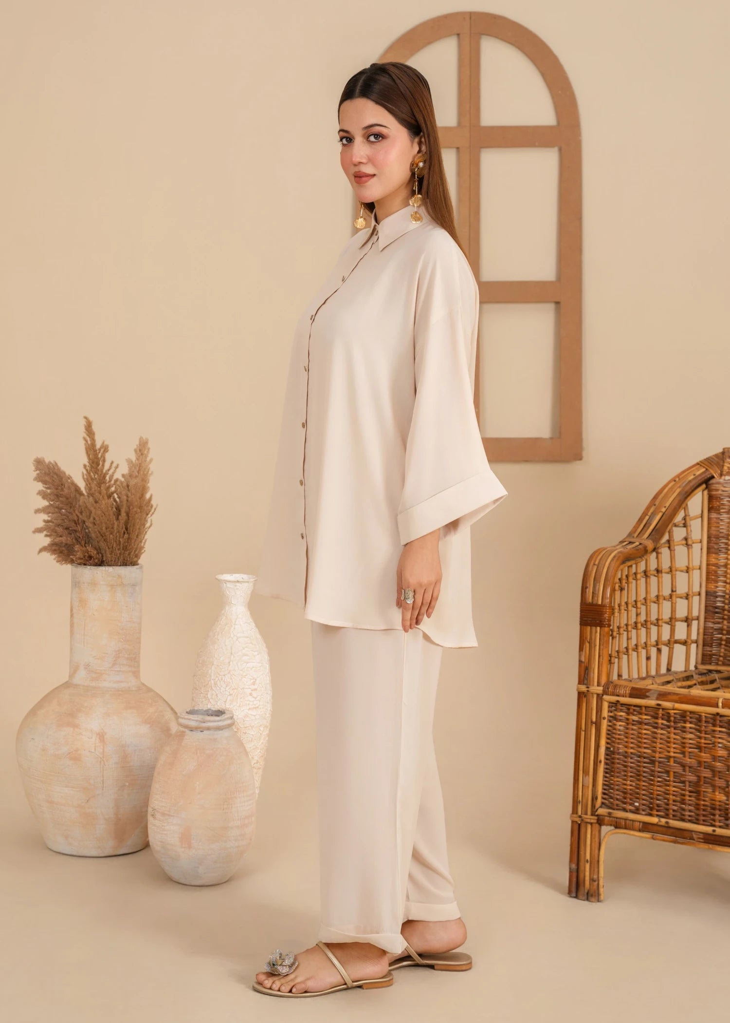 georgette Co ord Sets in Off-white