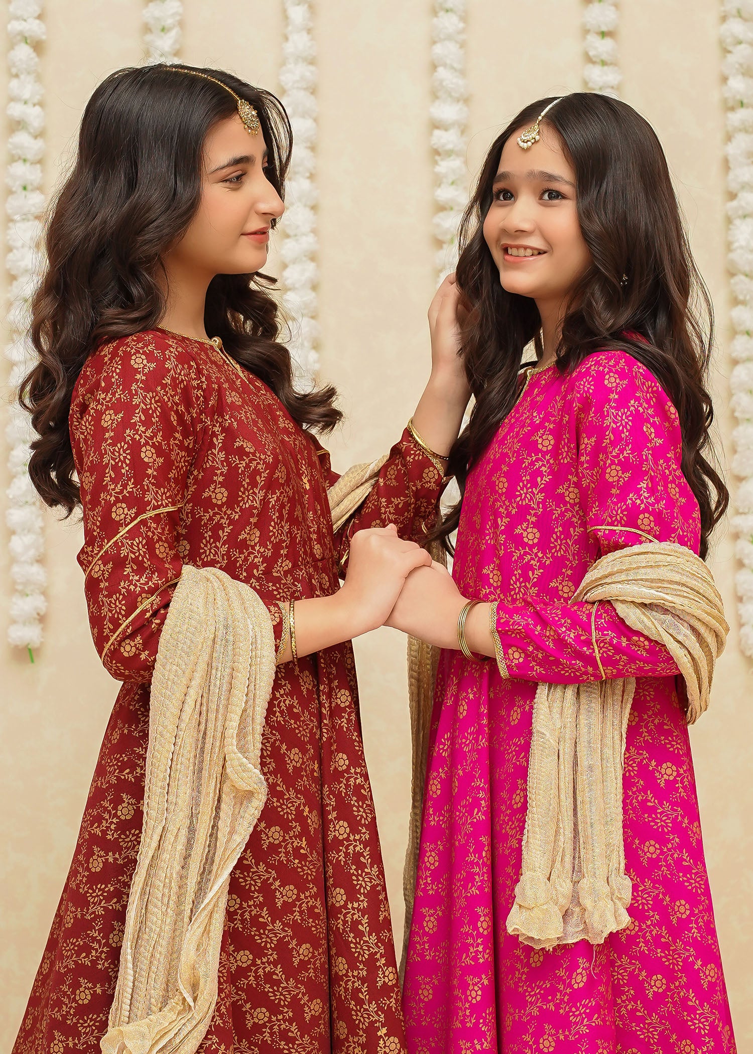 raw silk Pishwas in Maroon