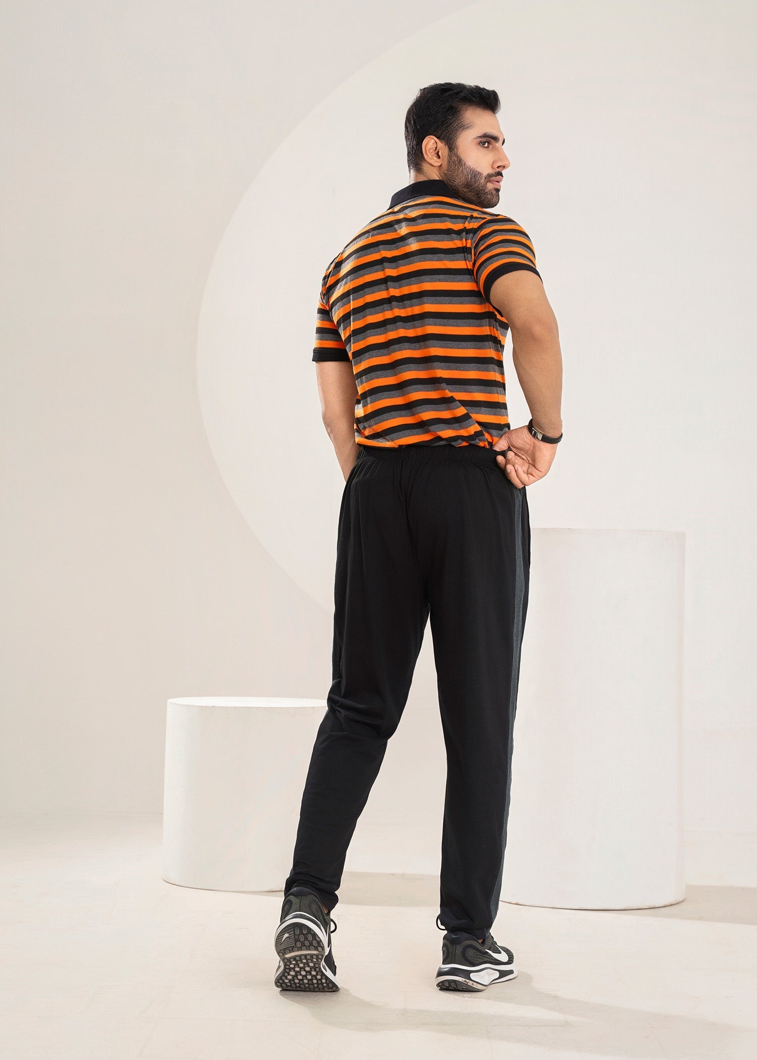 cotton Polo Shirt in Orange