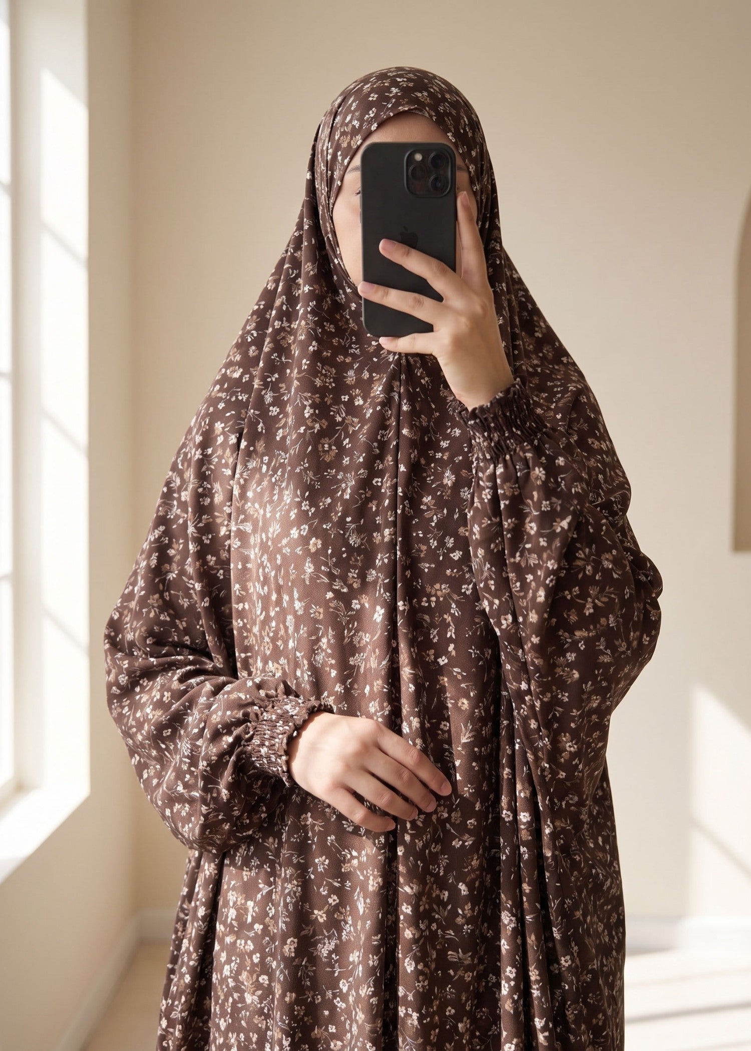 swiss lawn Chaddar in Chocolate brown