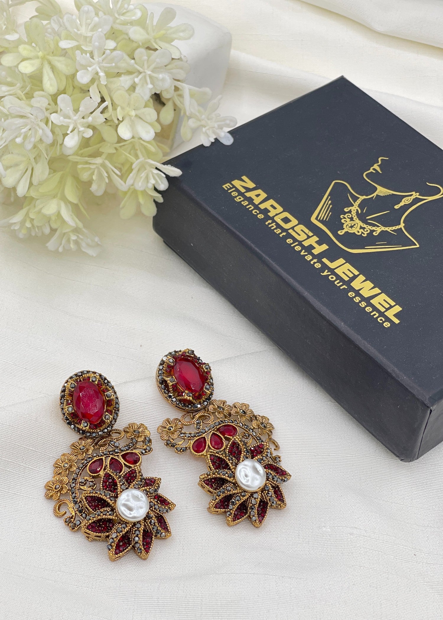 Earrings in Red Color by - Trendy Women Earrings XJJ8088