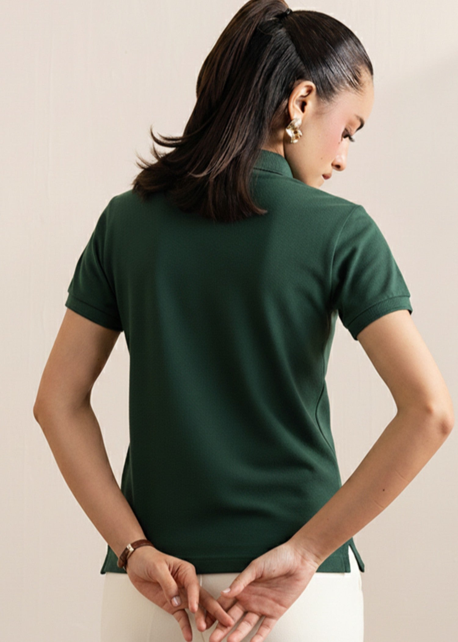 cotton Polo Shirt in Green