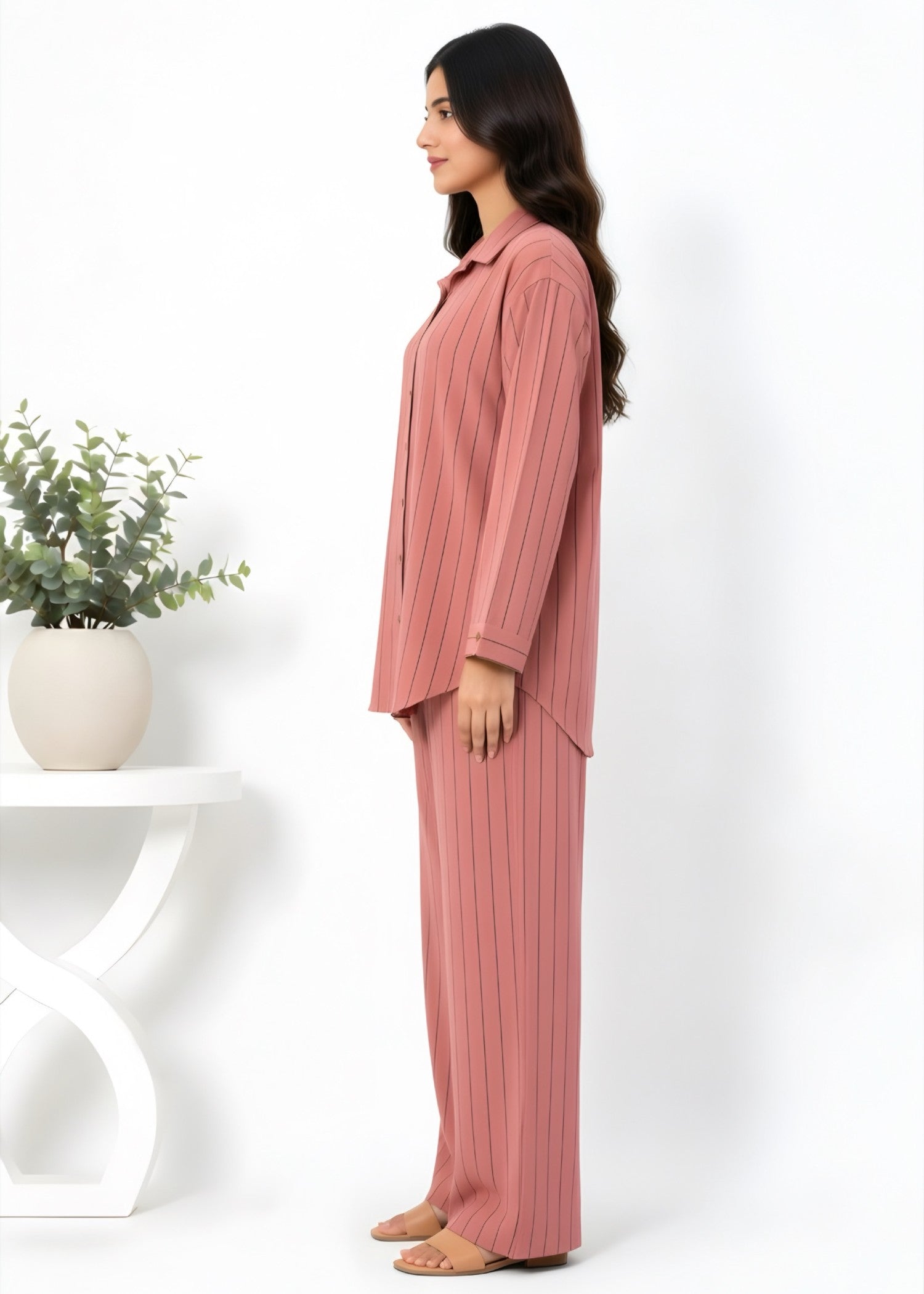 georgette Co Ord Sets in Carnation pink