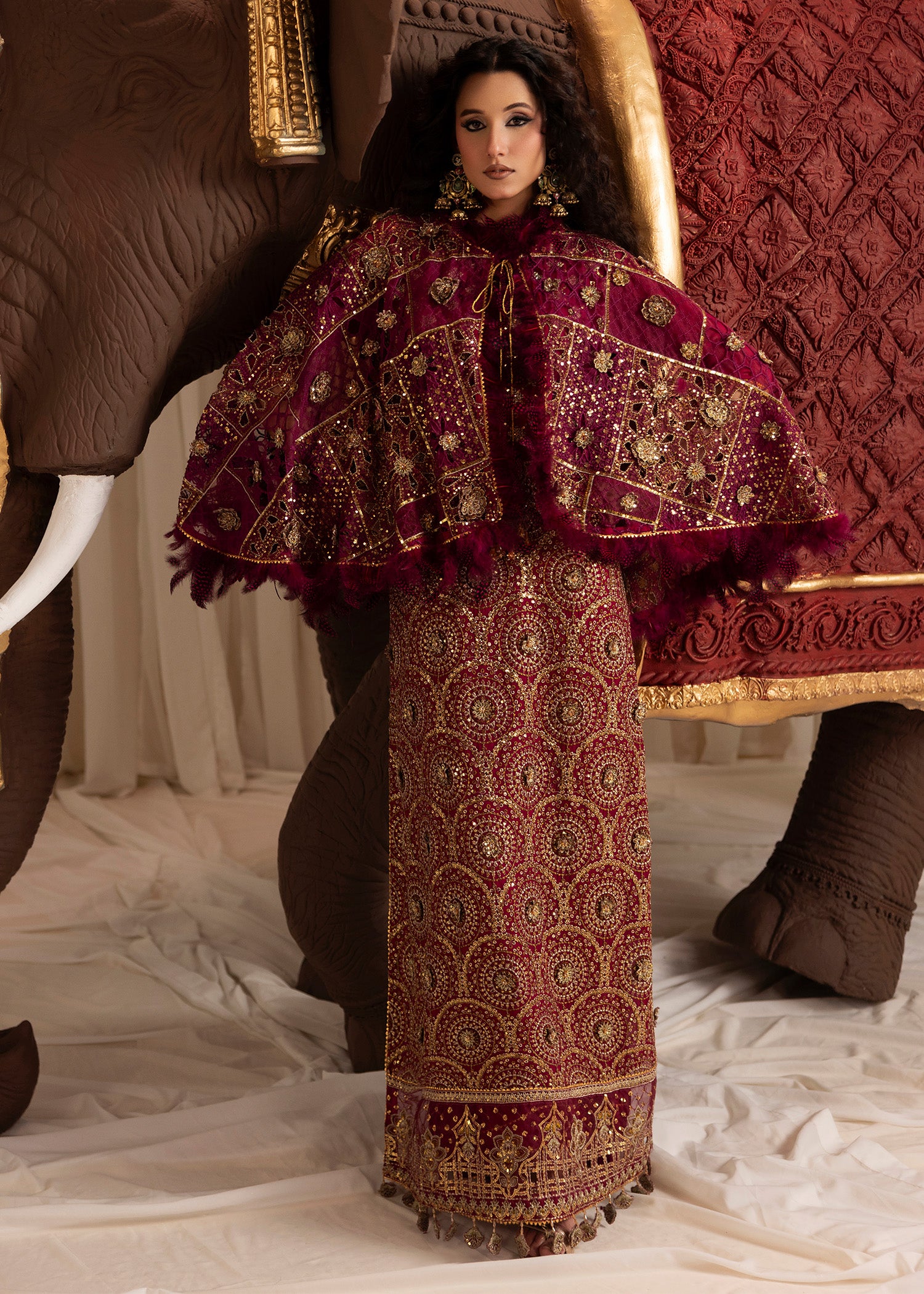 chiffon Kaftan in Purple
