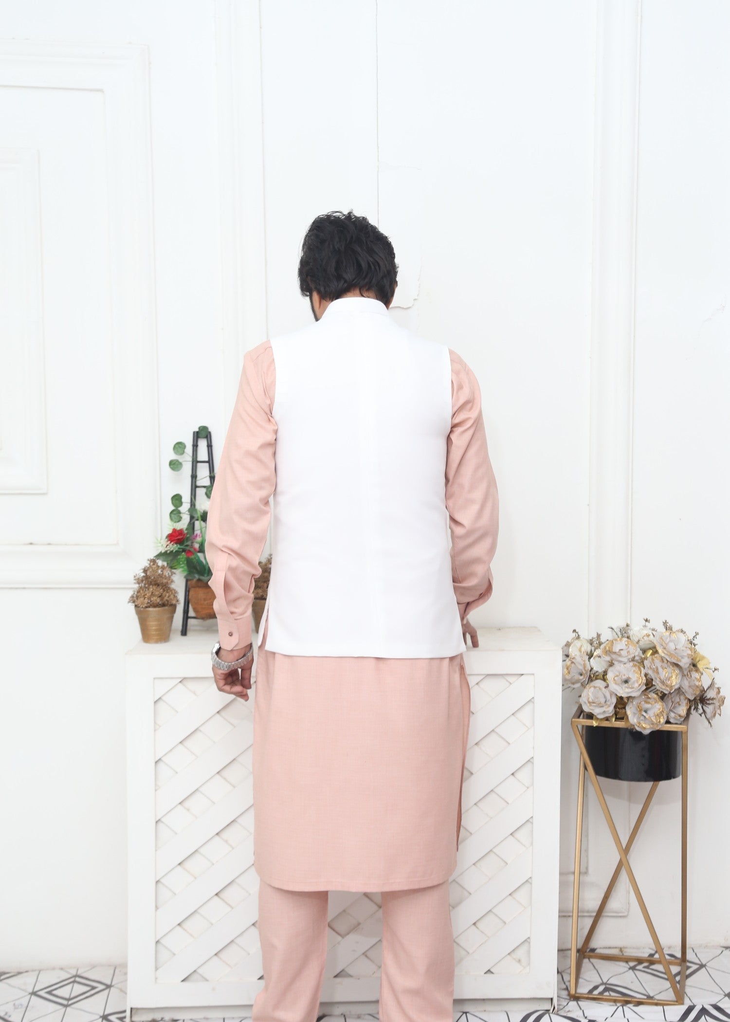 tropical Waistcoat in White