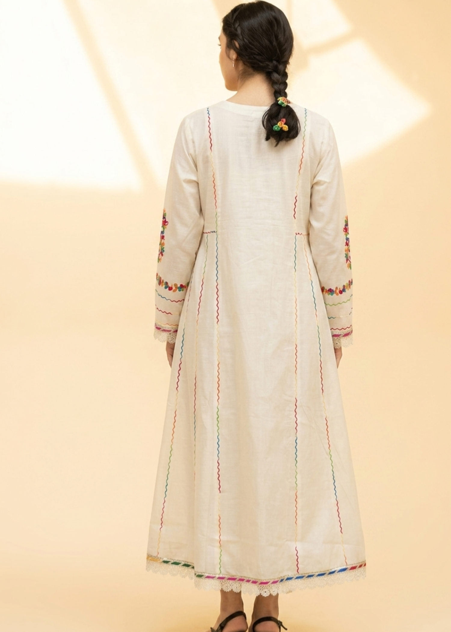 cotton Pishwas in Off-white
