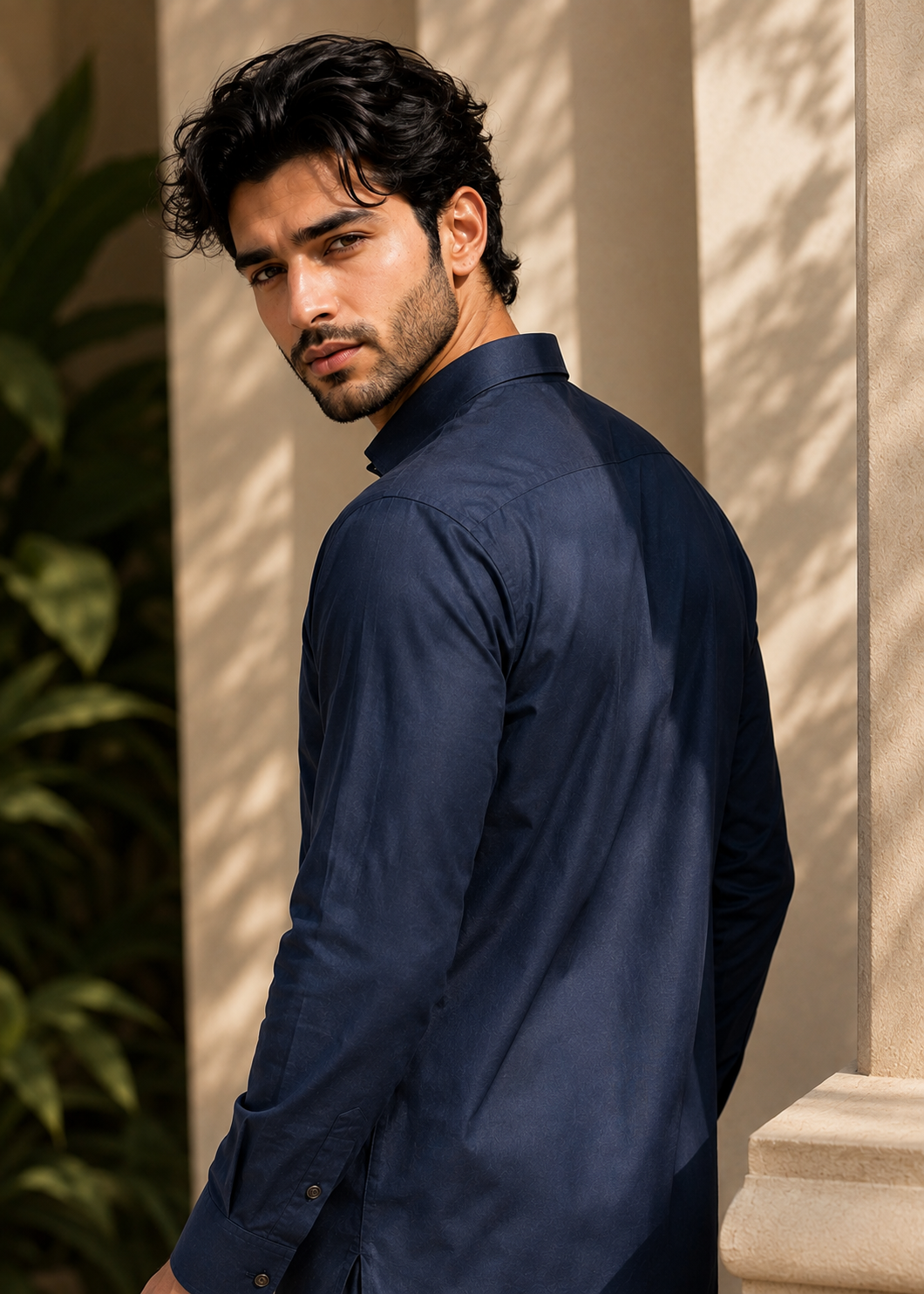 cotton Shalwar Kameez in Dark blue
