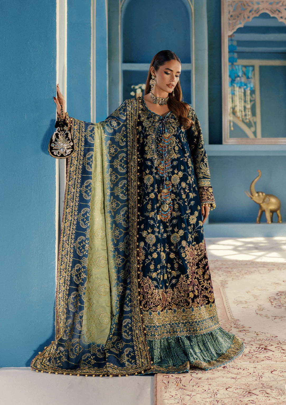 velvet Unstitched in Sapphire blue