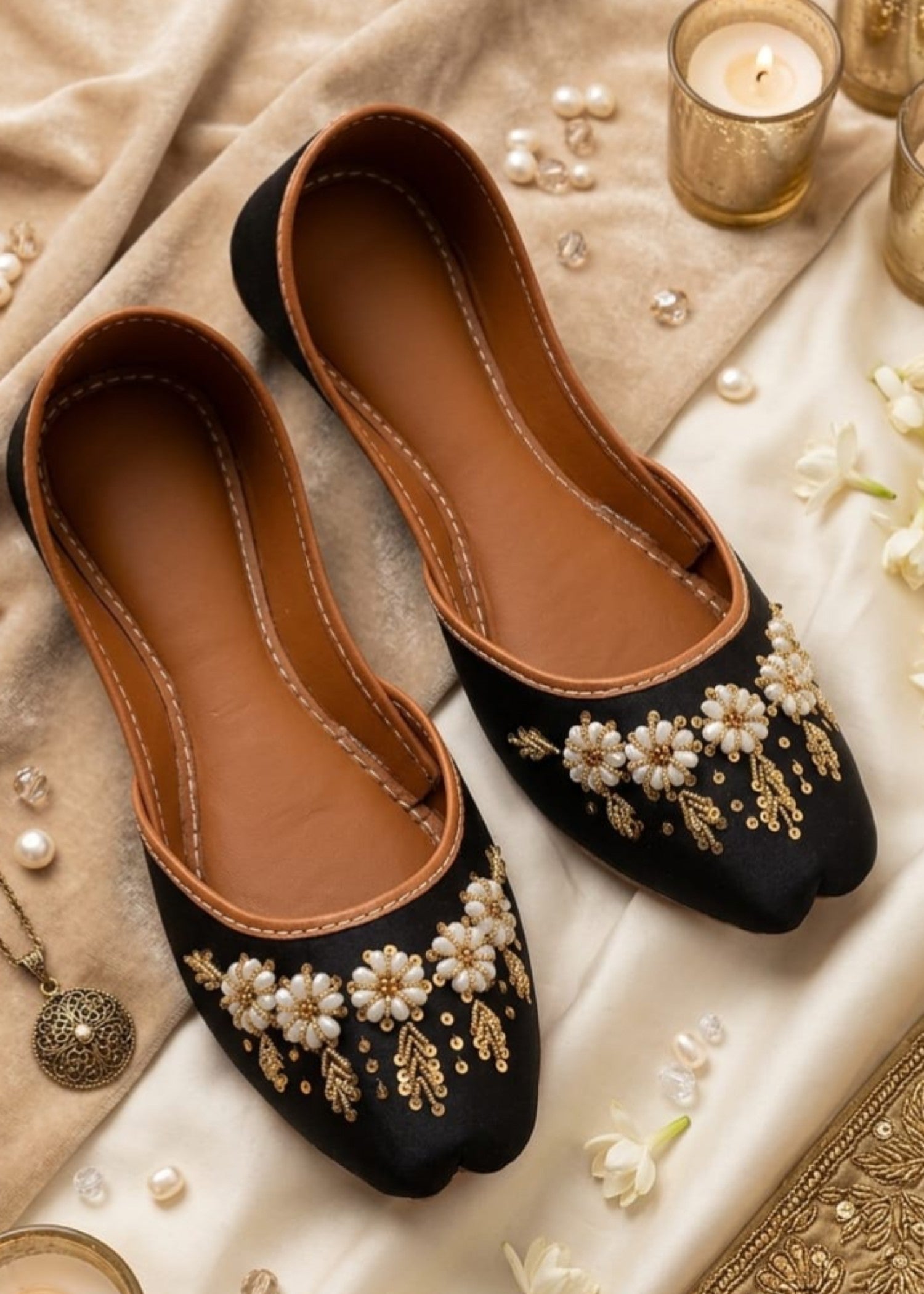 Khussa in Black by - High Quality Women Khussa PEZ4354