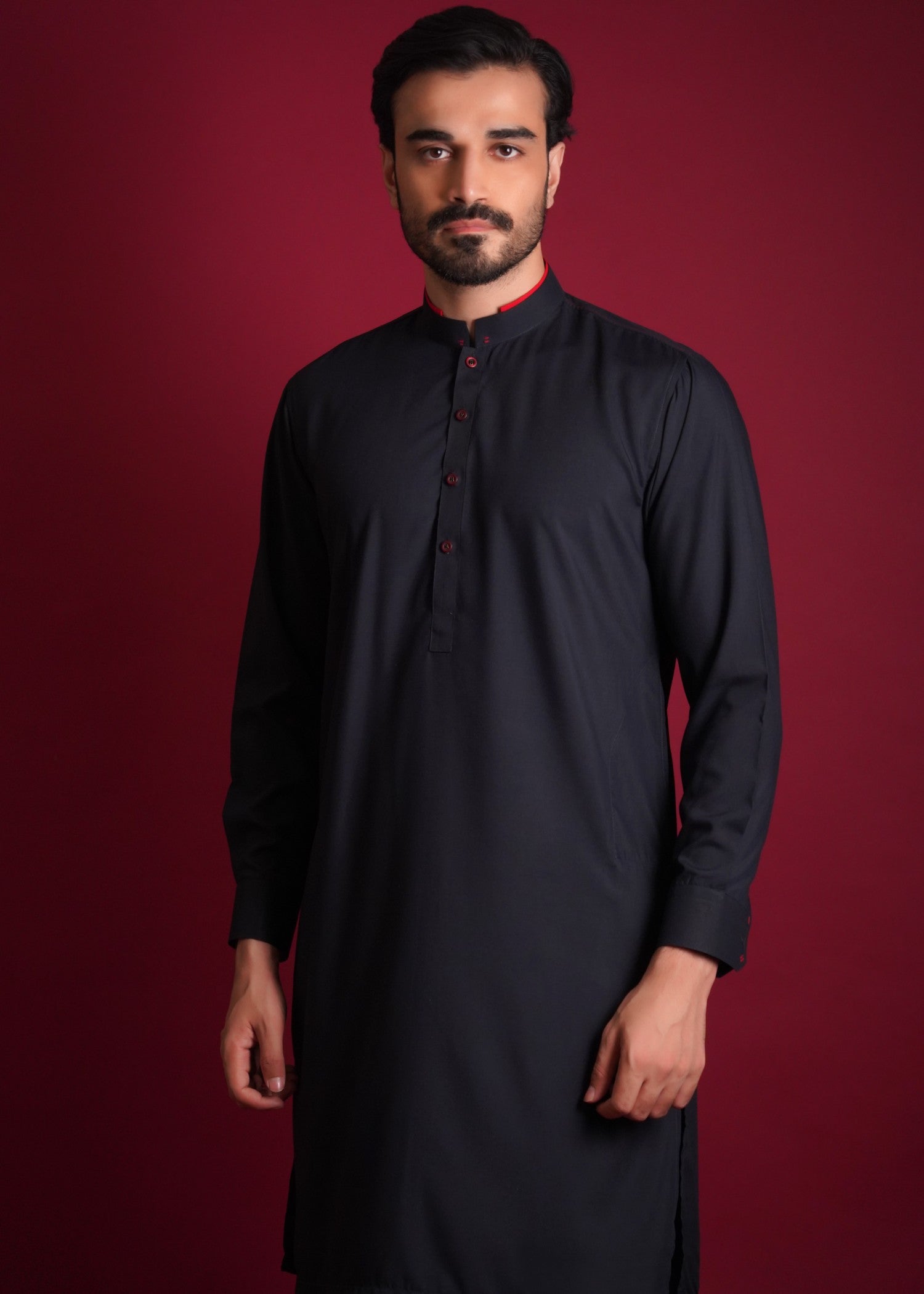 cotton viscose Kurta Set in Navy blue
