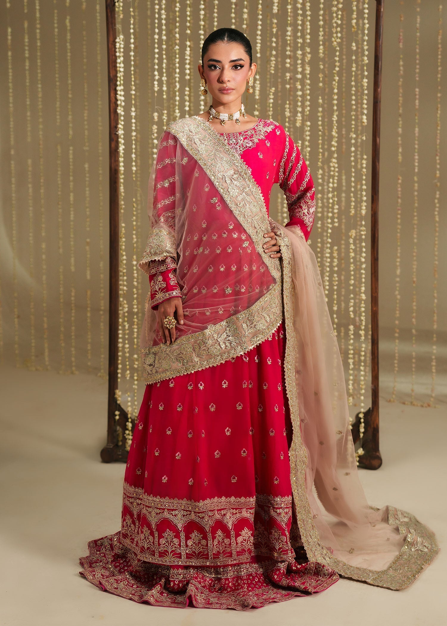 chiffon Maxi in Shocking pink