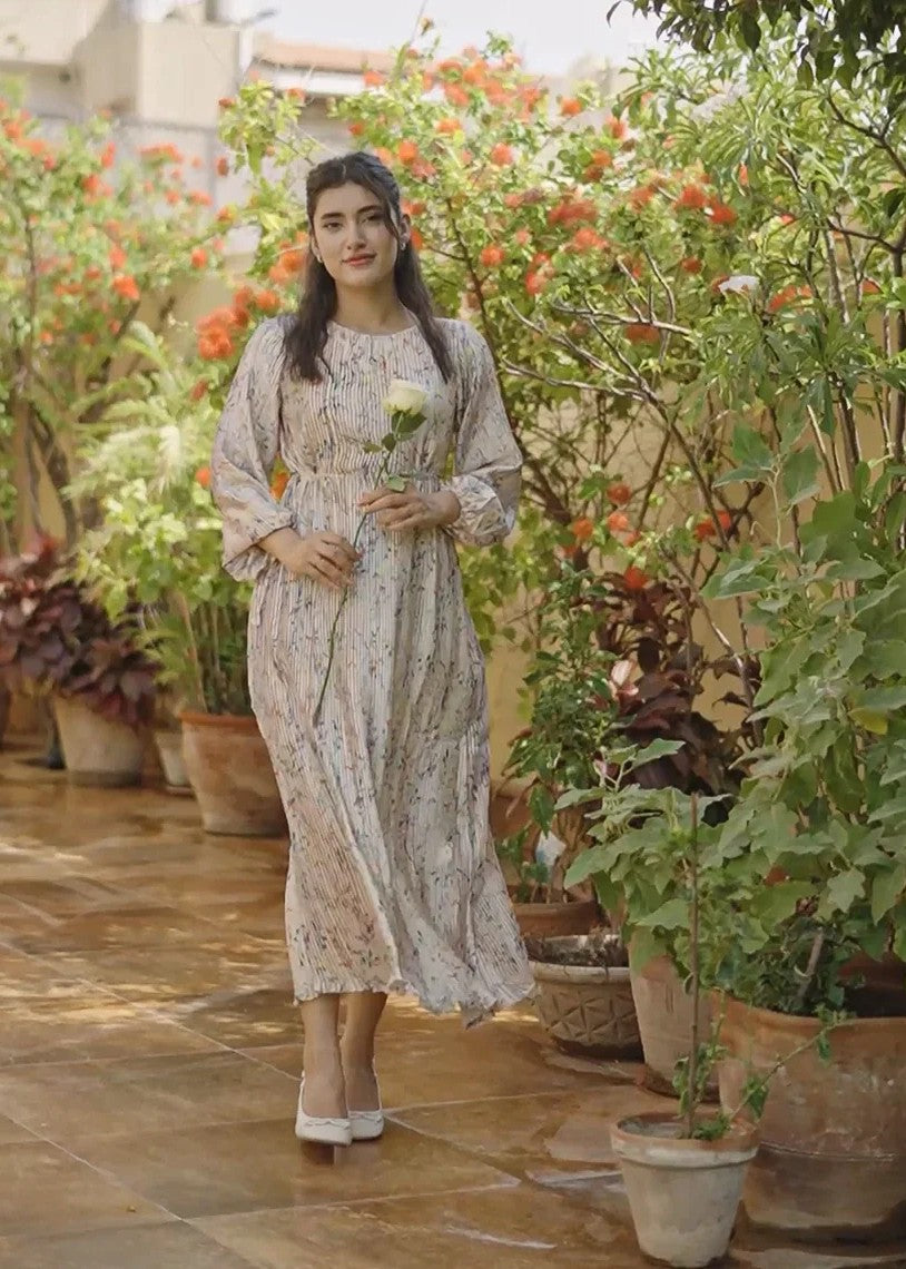 silk Dress in Beige