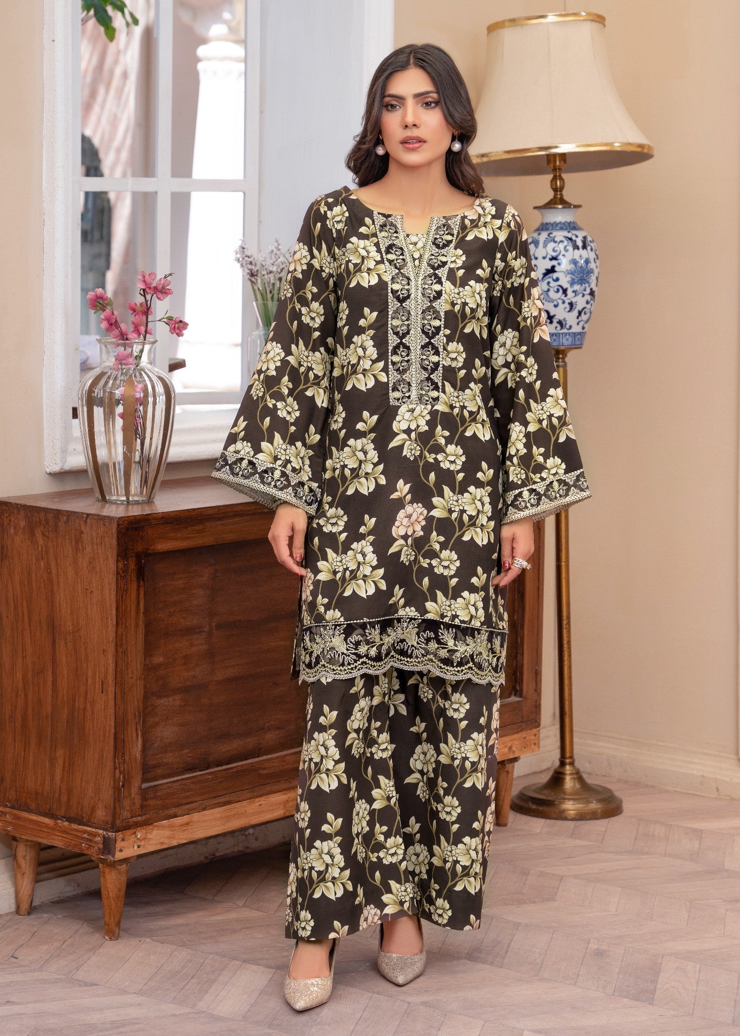 poly lawn Co Ord Sets in Brunette brown