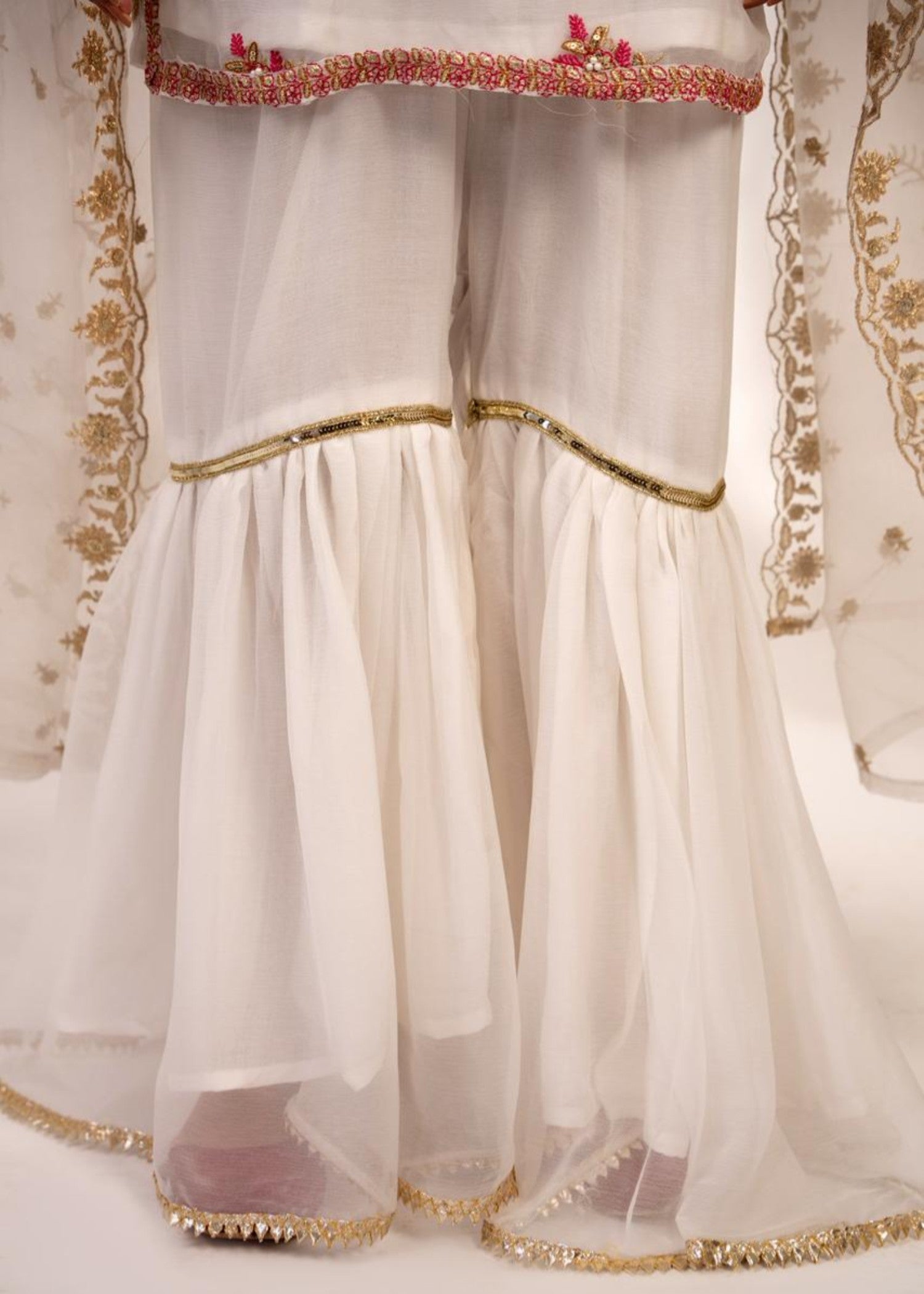 crinkle Gharara in White