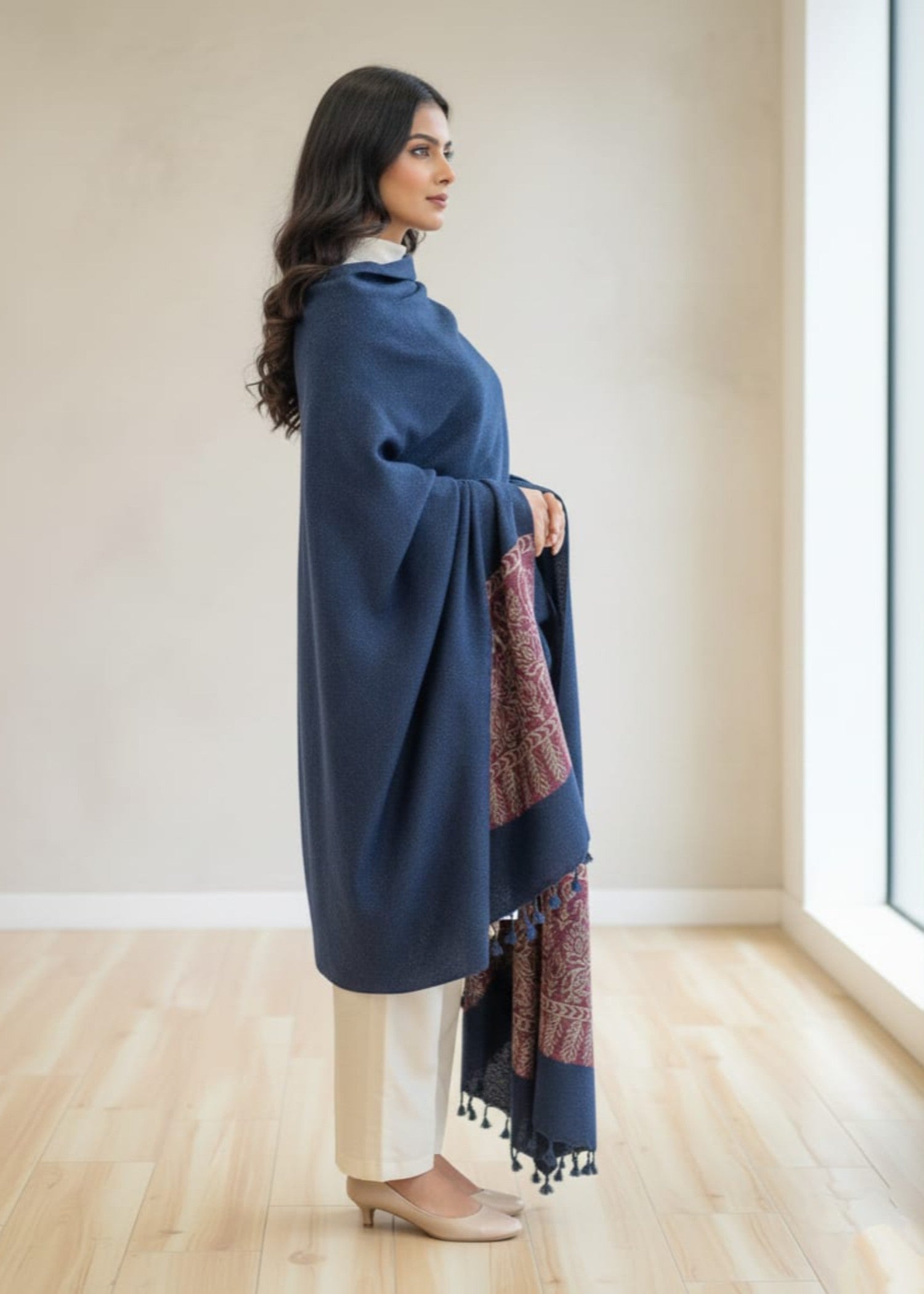 Shawl in Navy blue Color by - Trendy Women Shawl WCO8932
