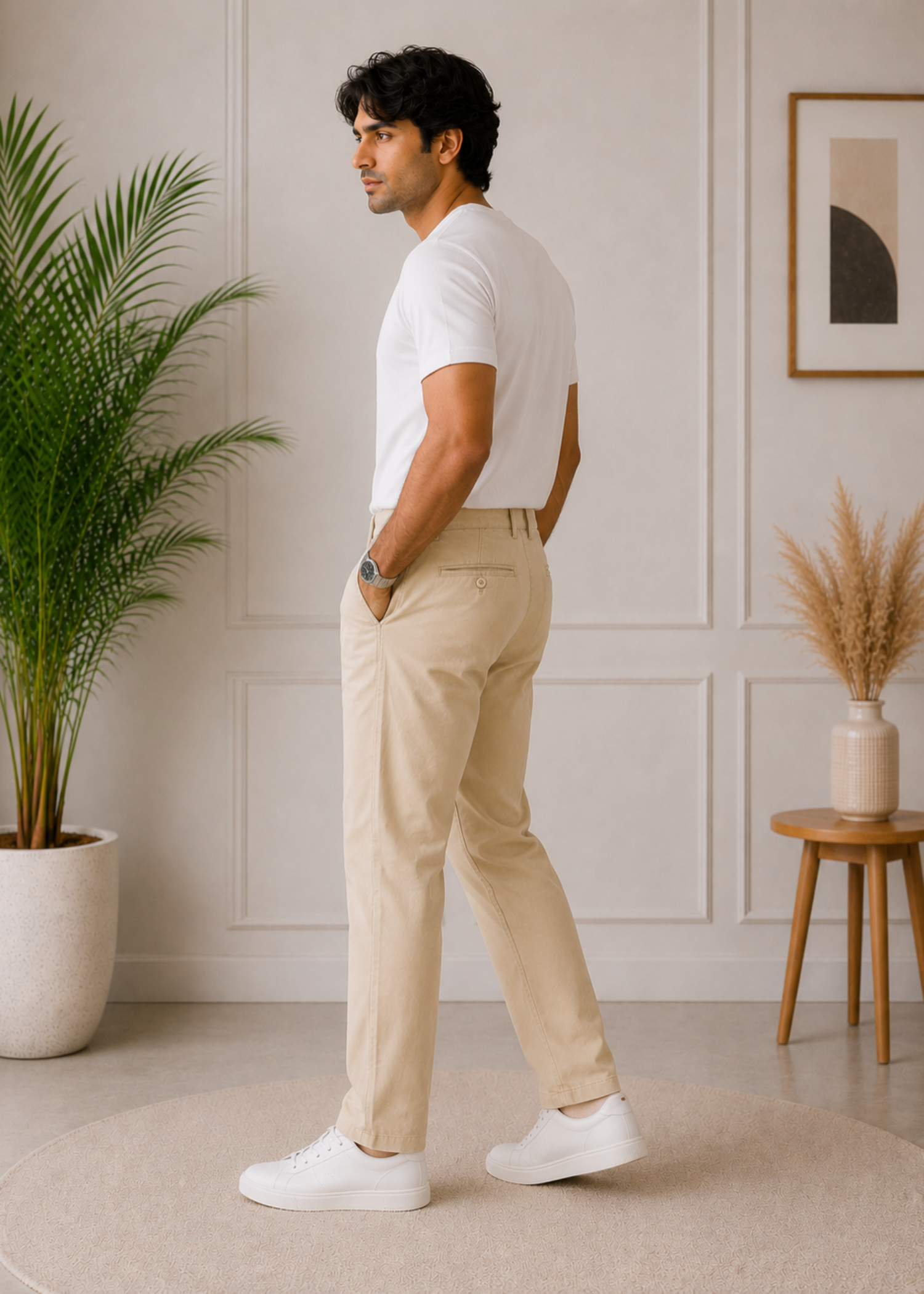 cotton Pants in Beige by Sanifits