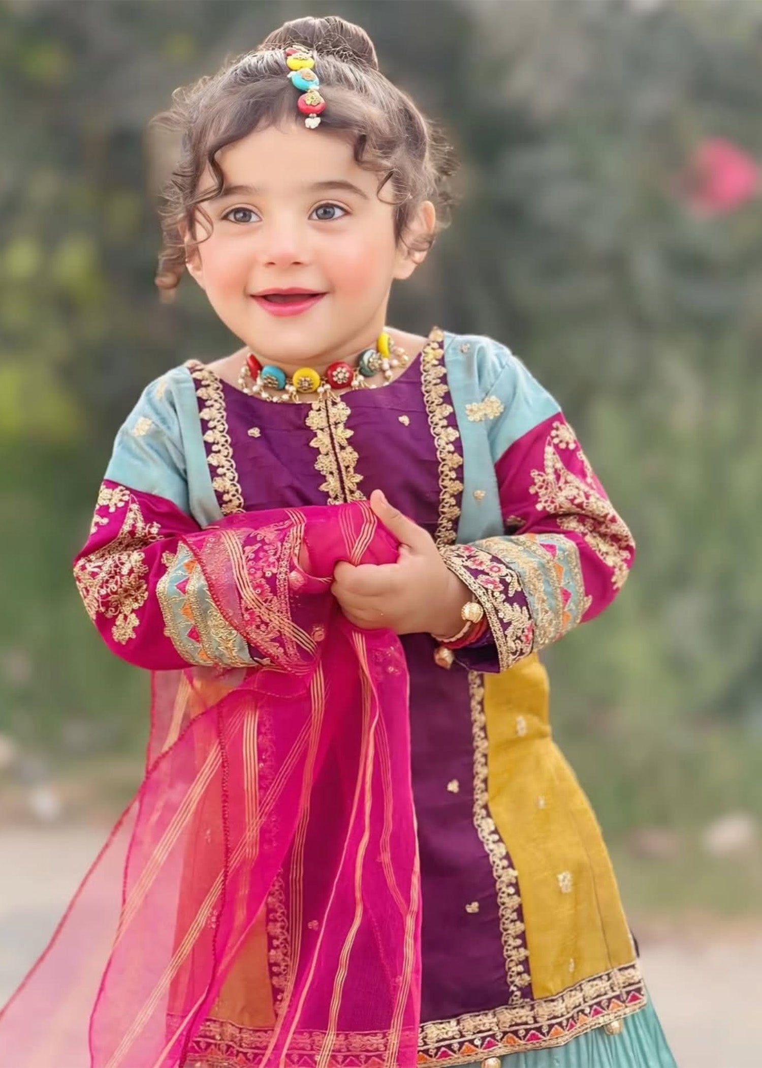 raw silk Kurta Set in Purple
