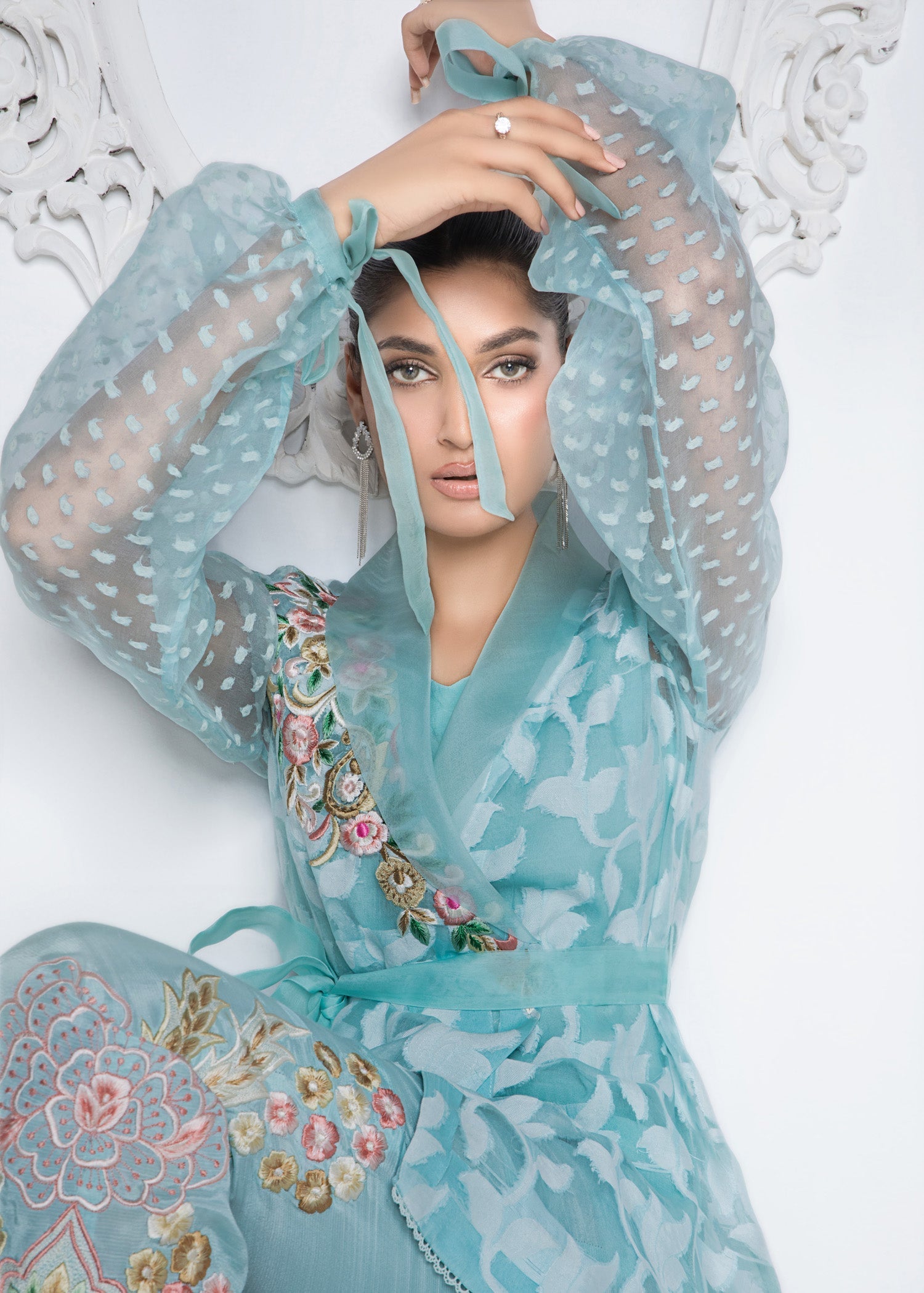 organza Wrap in Aquamarine
