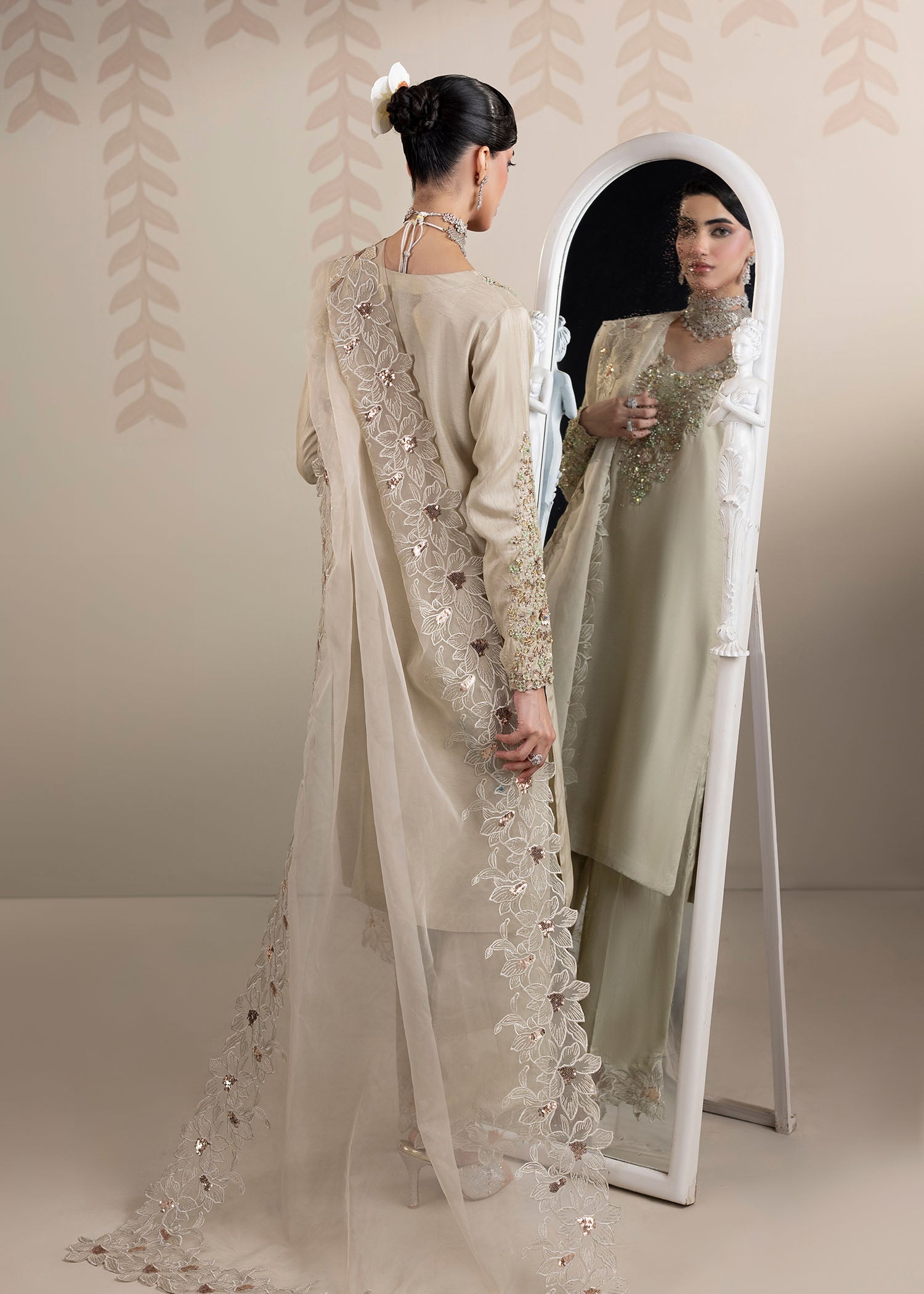raw silk Kurta Set in Grey