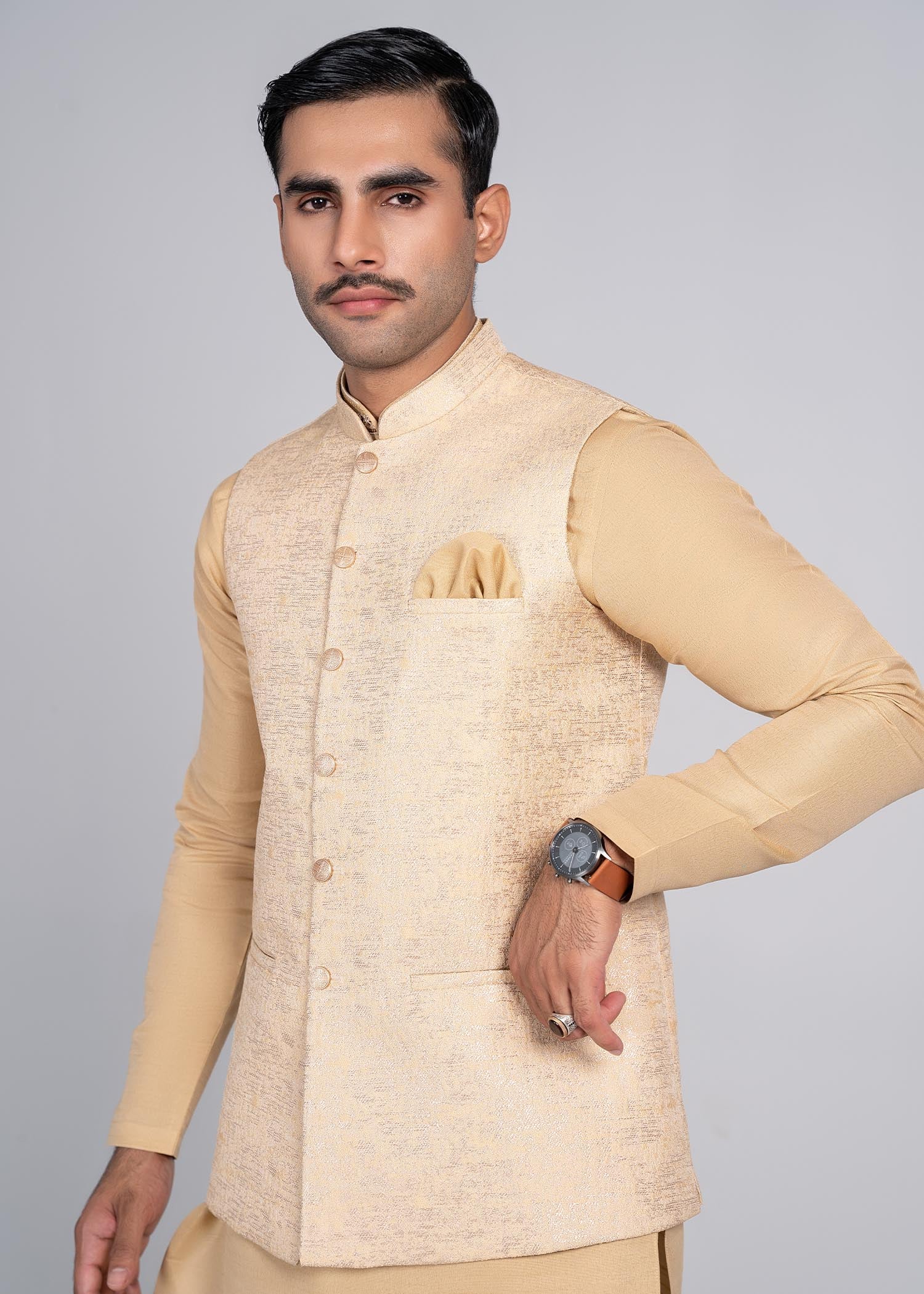 viscose Waistcoat in Cream