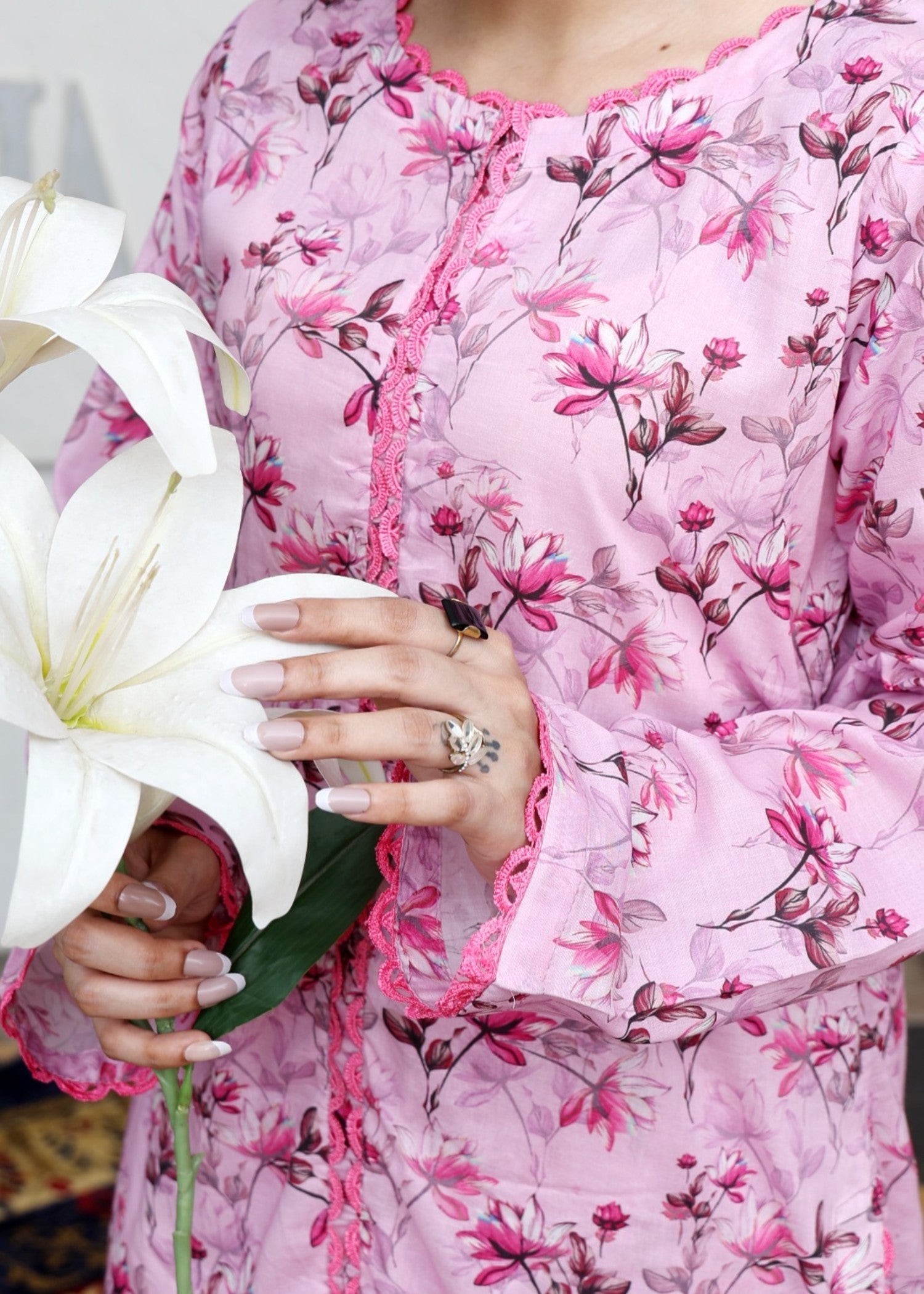 lawn Co Ord Sets in Pastel pink