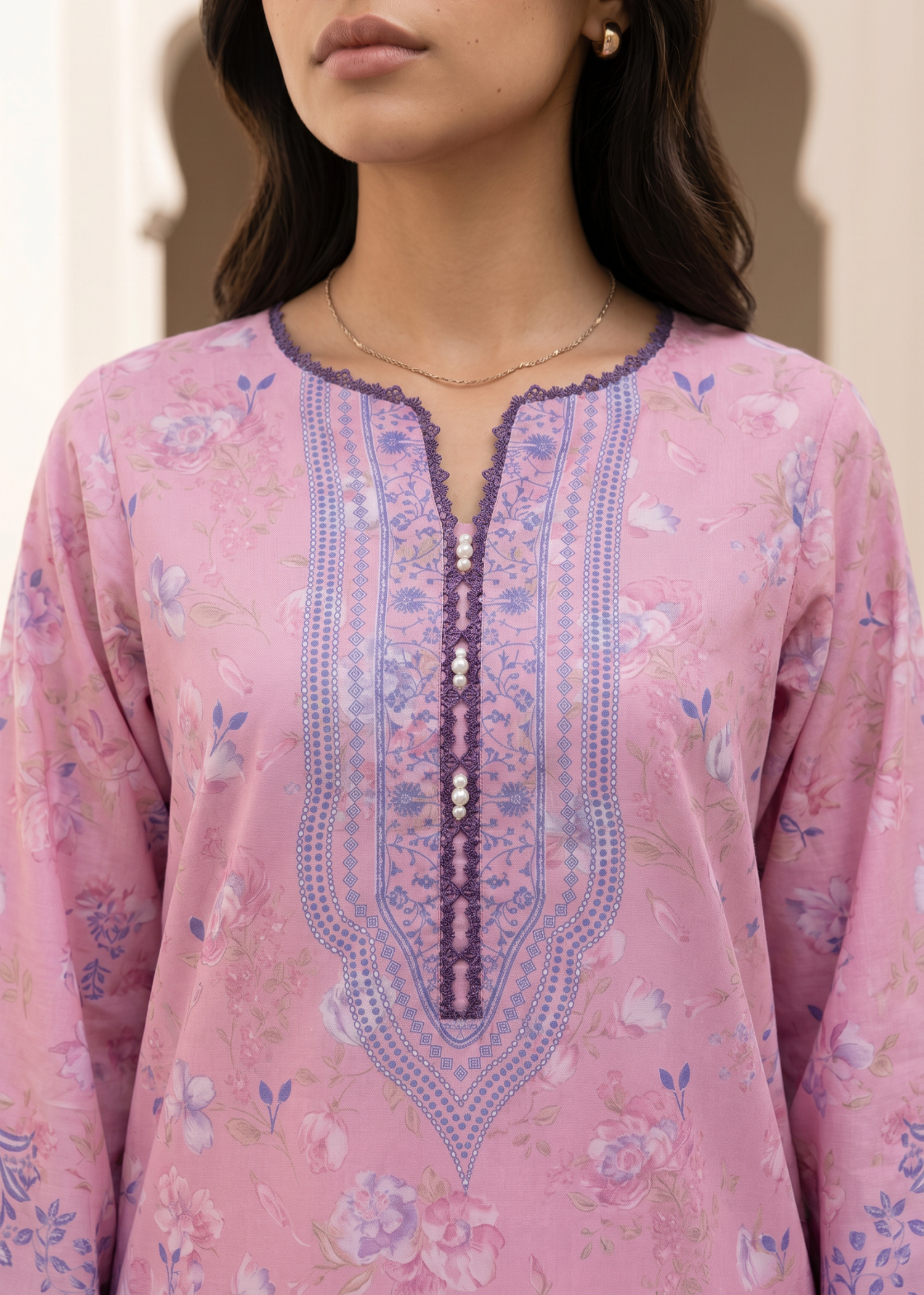 lawn Unstitched in Pink