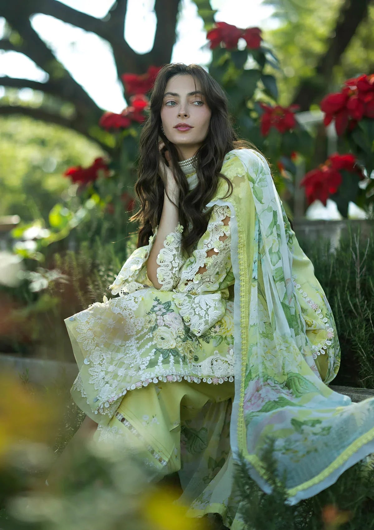 Signature Embroidered Lawn Prints – ESA-7A IVORY SEASON