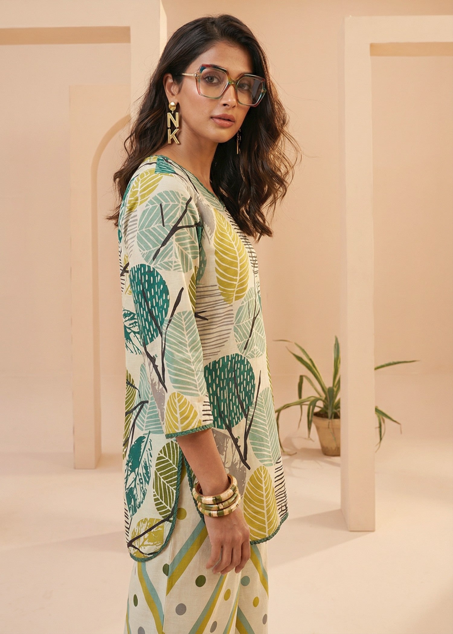poly silk Kurta Set in Cream
