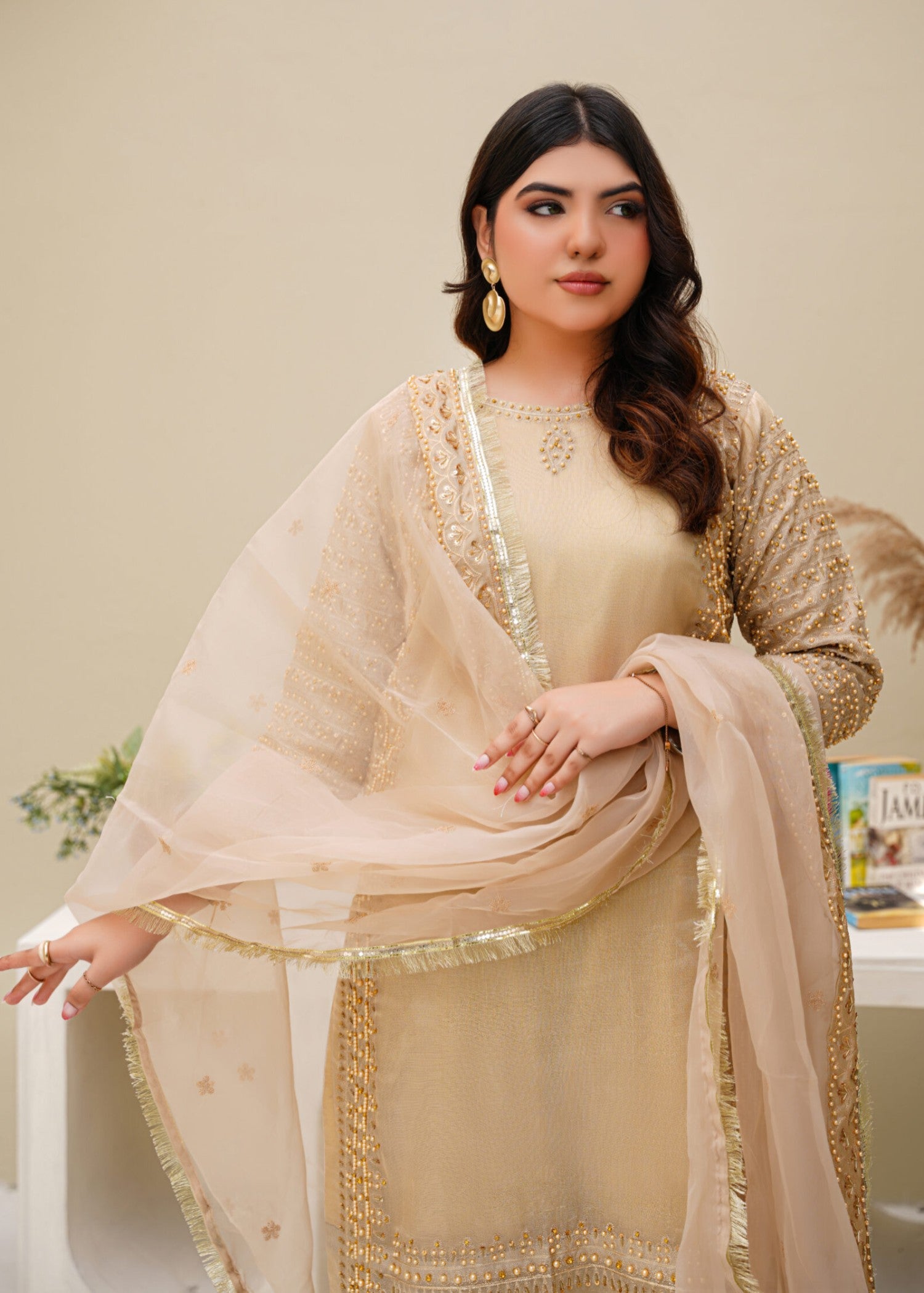 masuri Kurta Set in Ivory