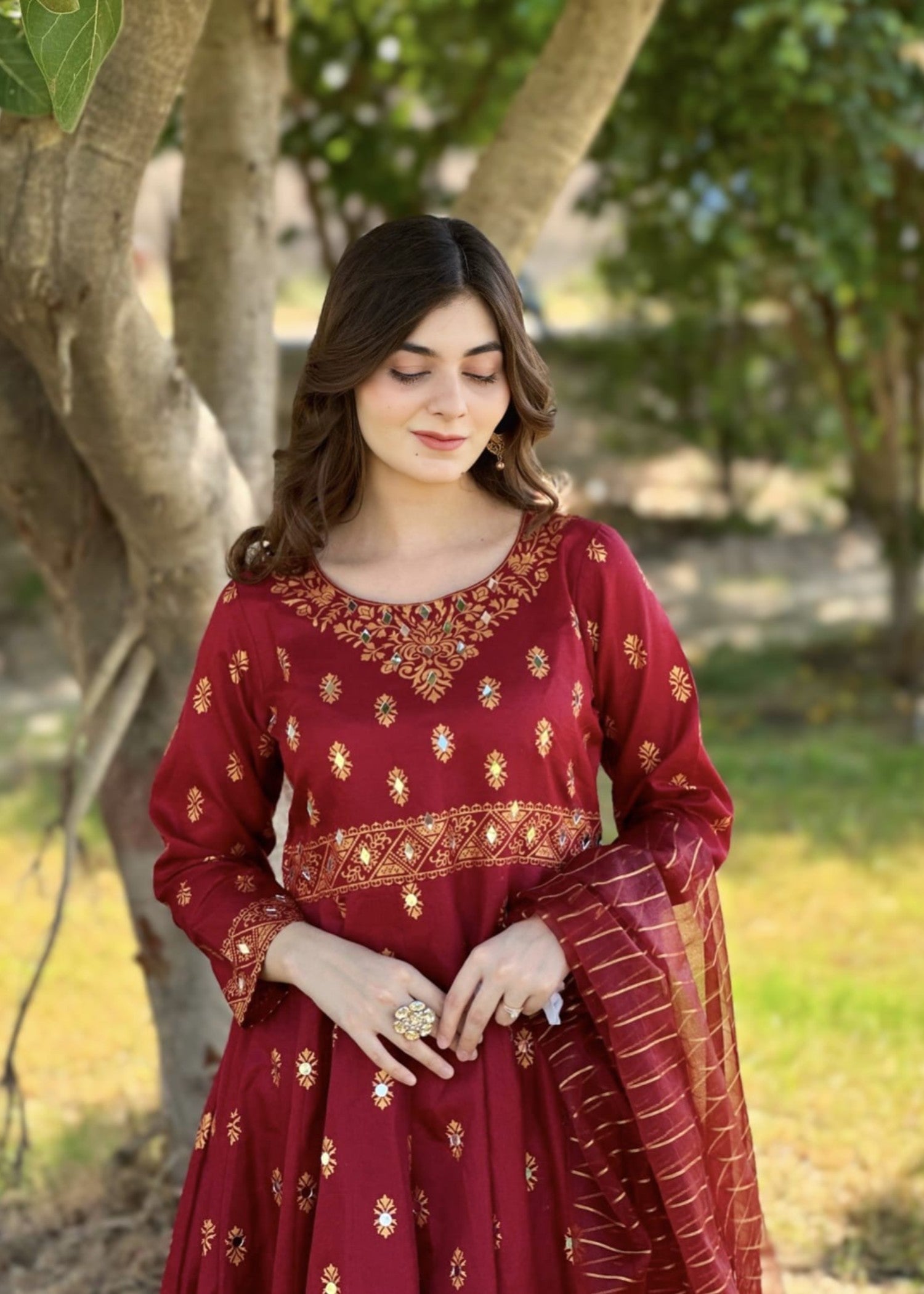 satin silk Maxi in Maroon