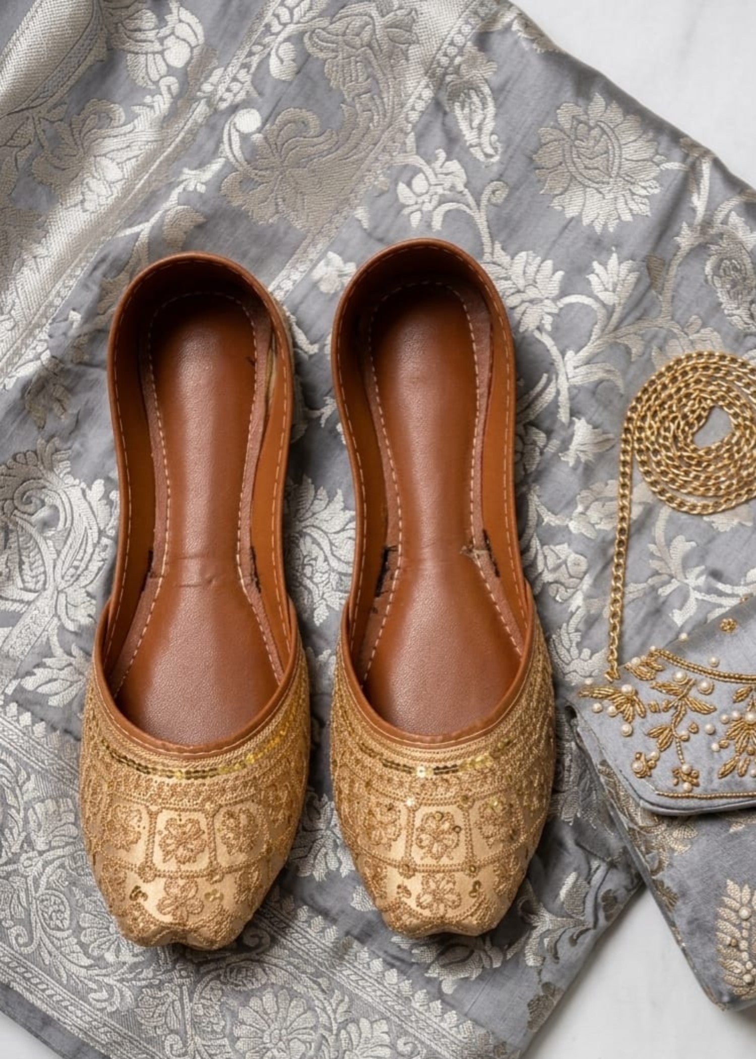 Khussa in Goldenrod by - High Quality Women Khussa PXR1280