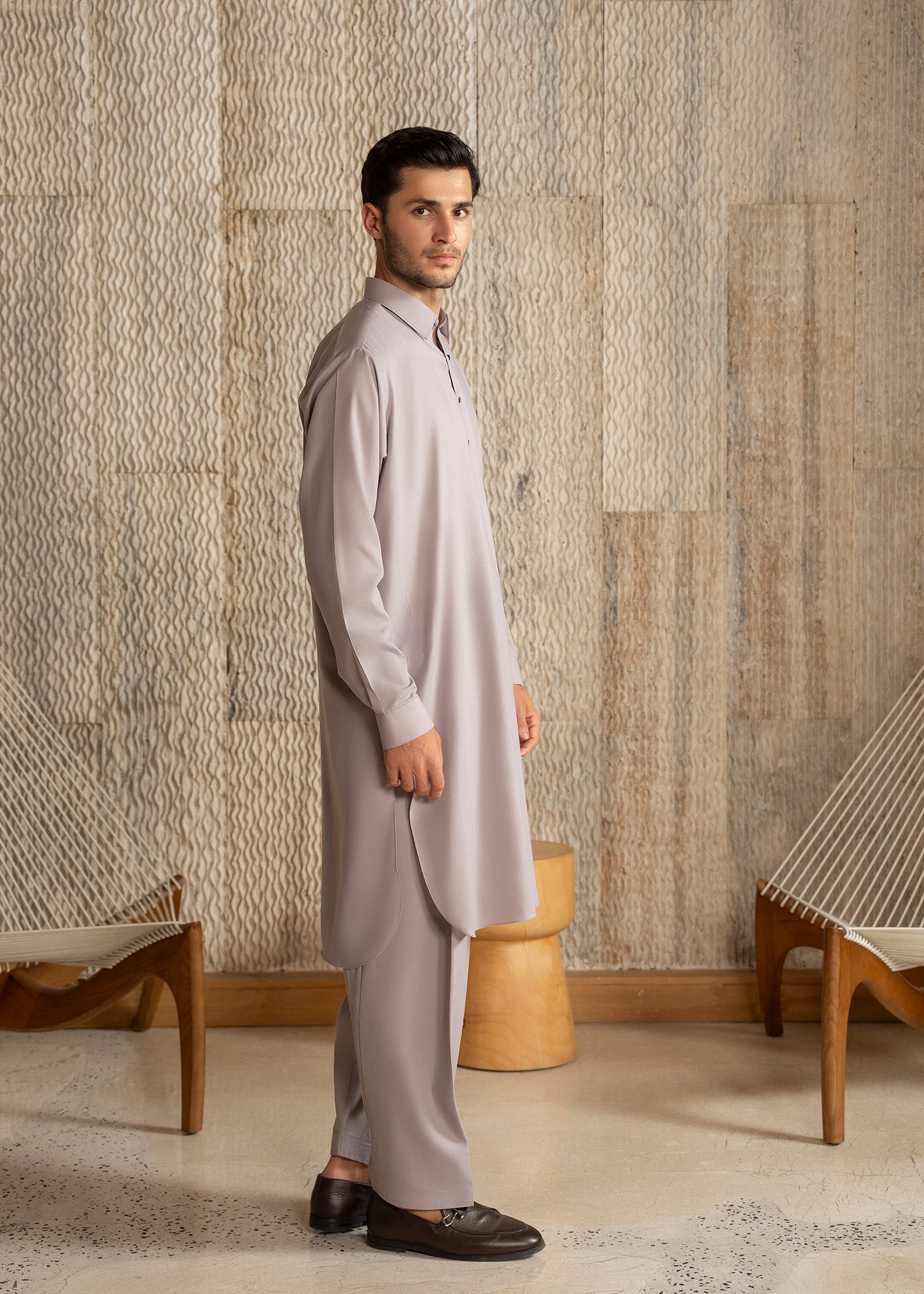 wash & wear Shalwar Kameez in Lavender by Buraq