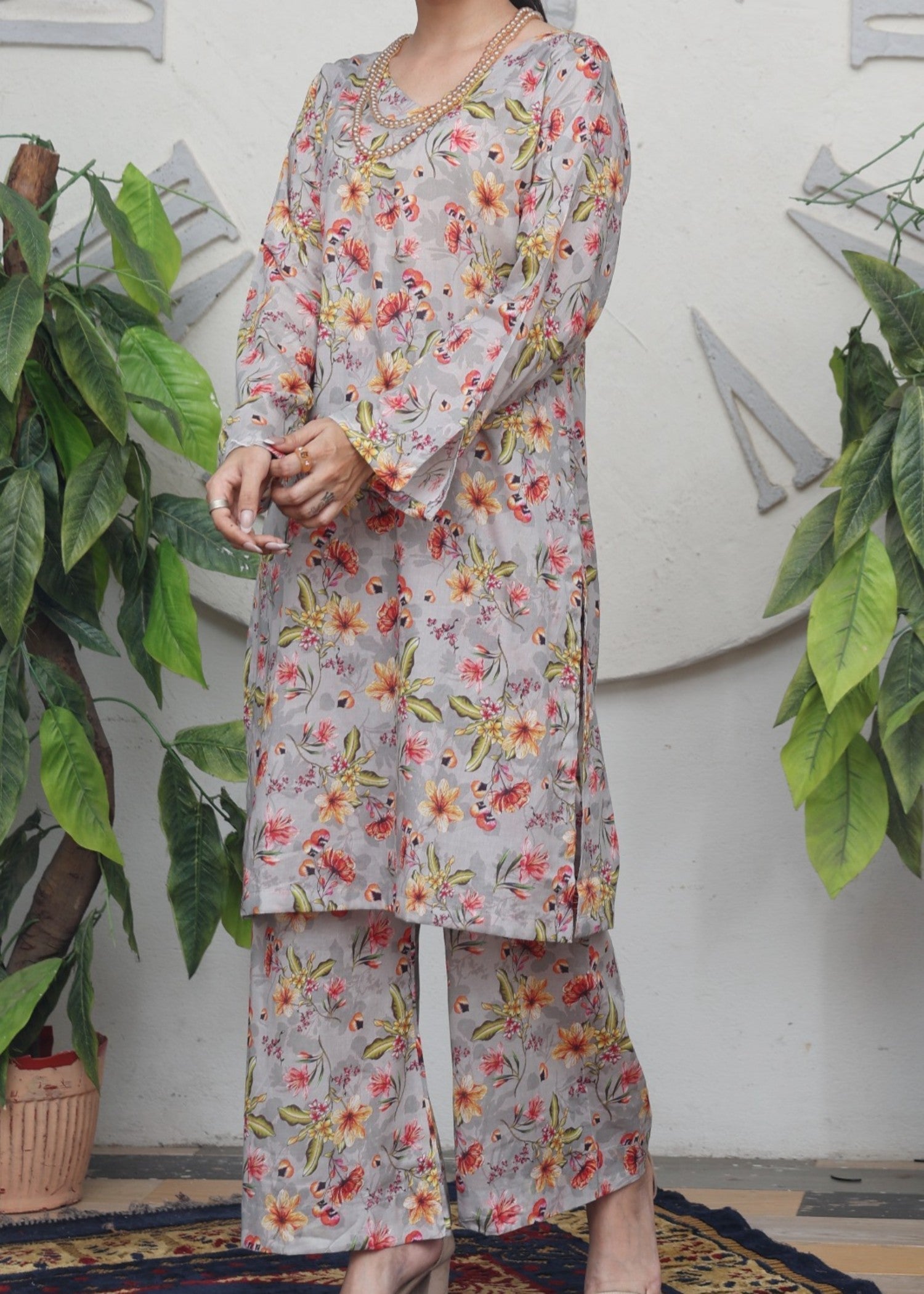 lawn Co Ord Sets in Silver