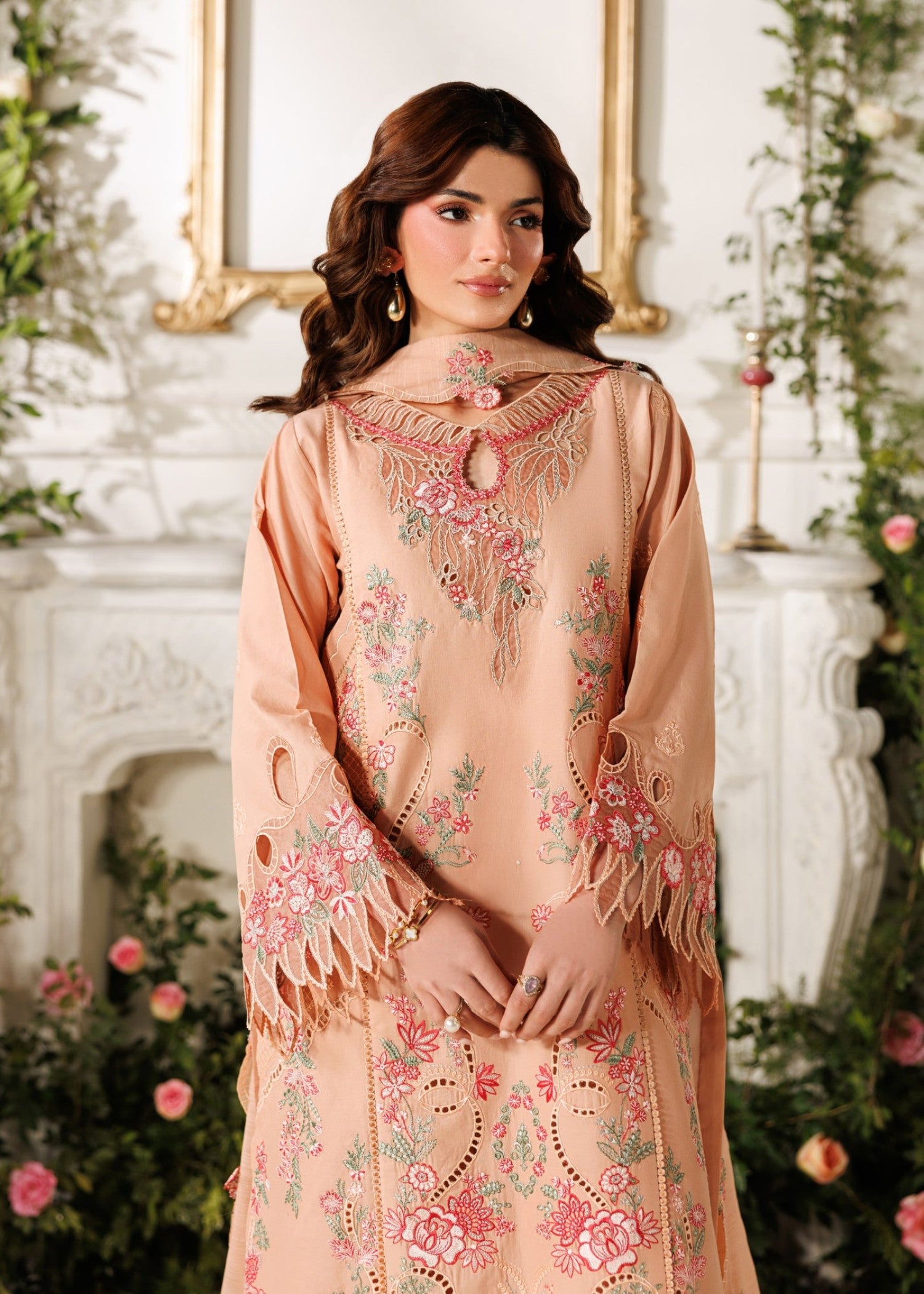 lawn Unstitched in Butterscotch orange