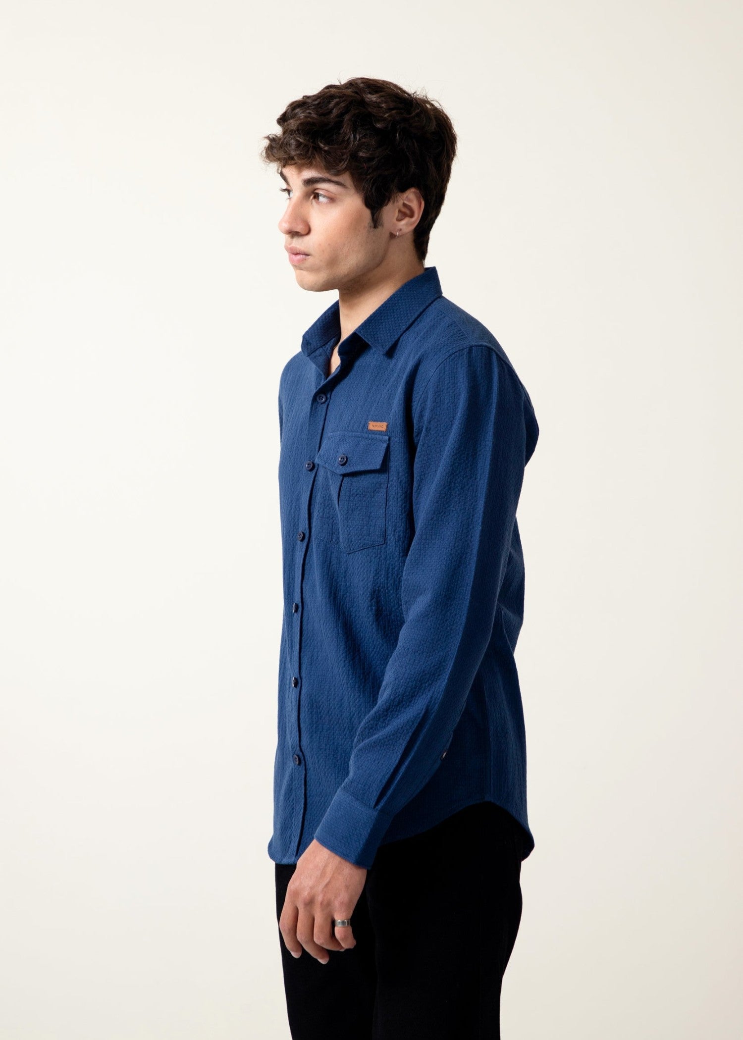 dobby Casual Shirt in Royal blue