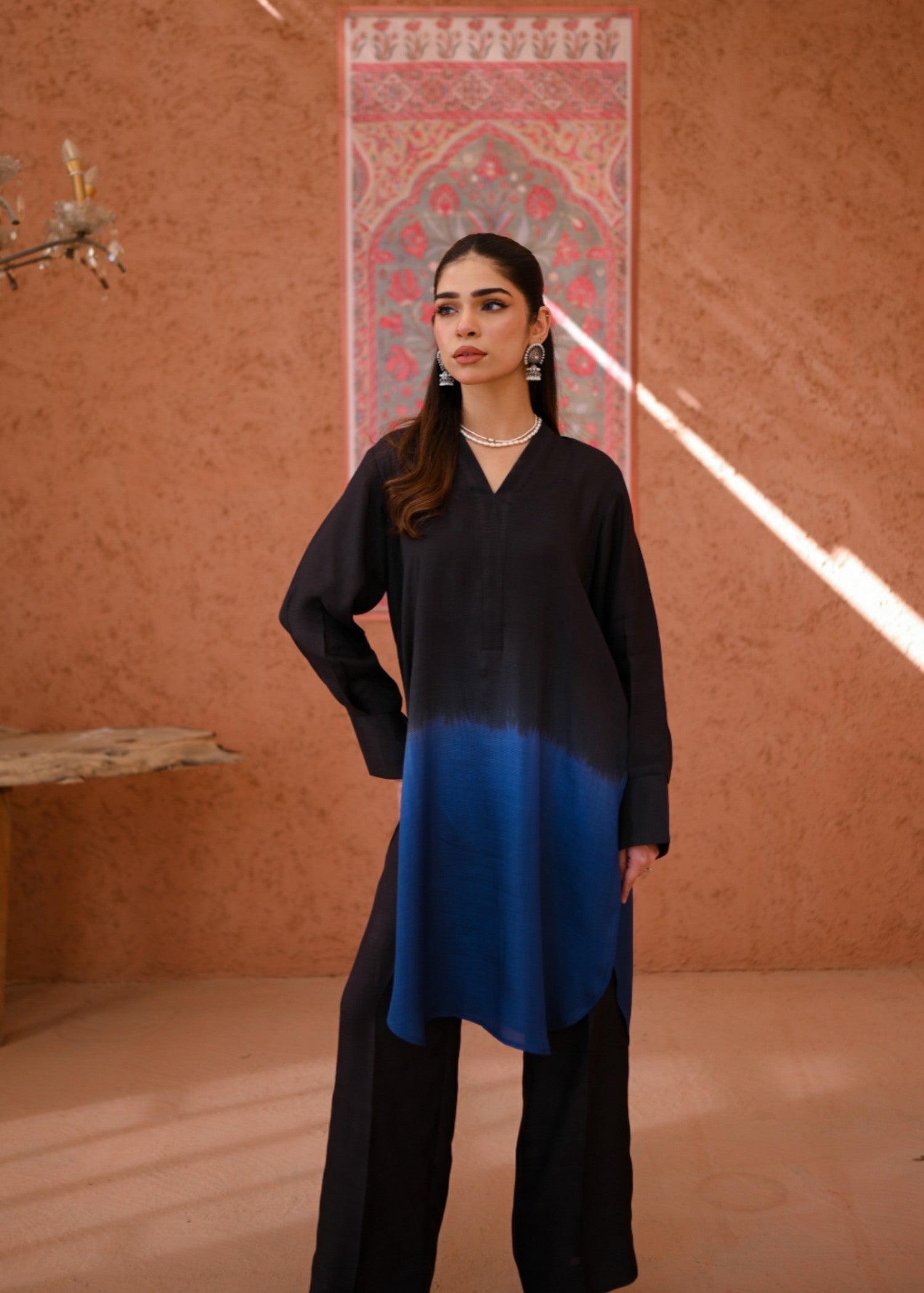raw silk Co Ord Sets in Black