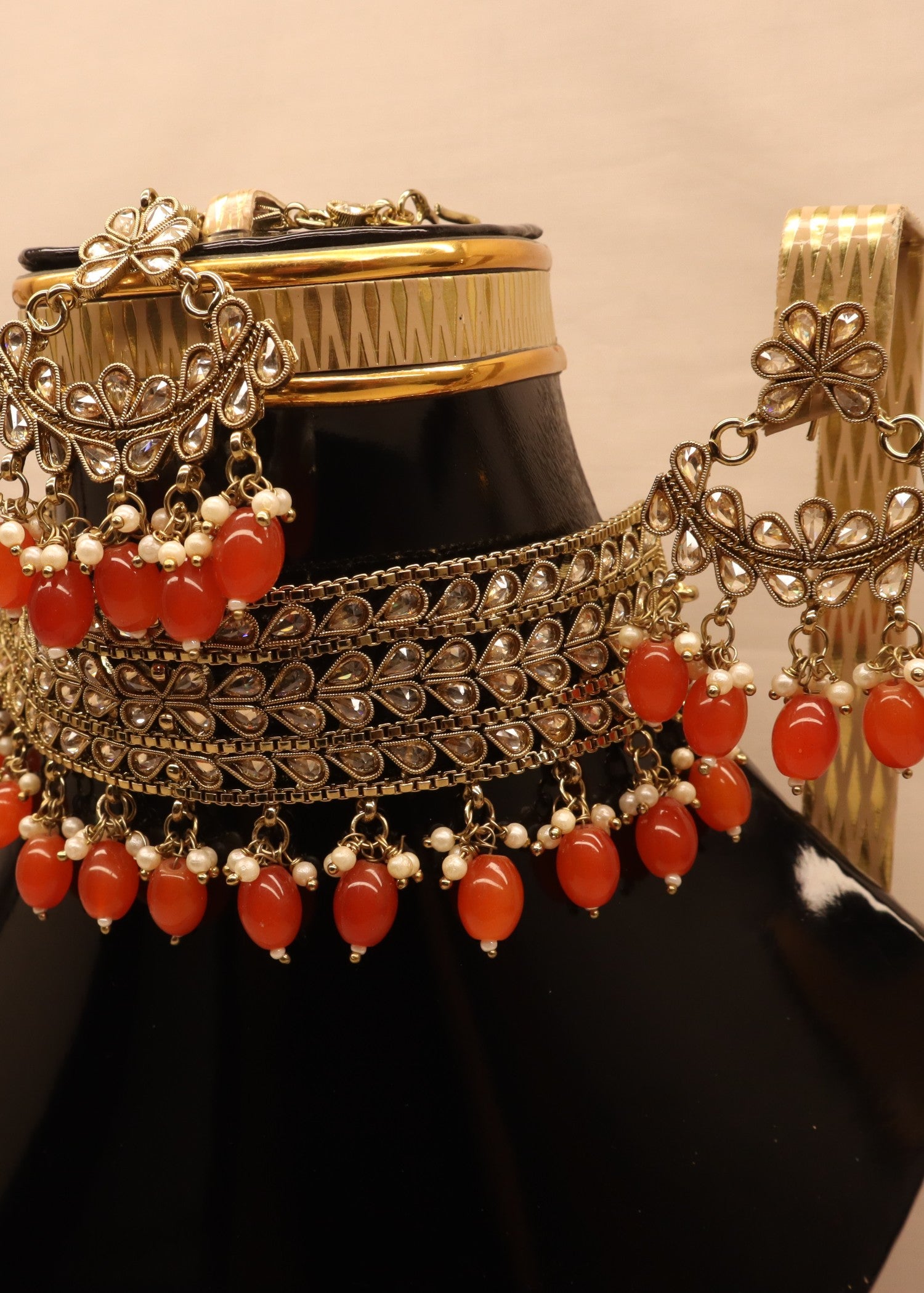 Choker in Tomato red Color by - Trendy Women Choker KPQ2856