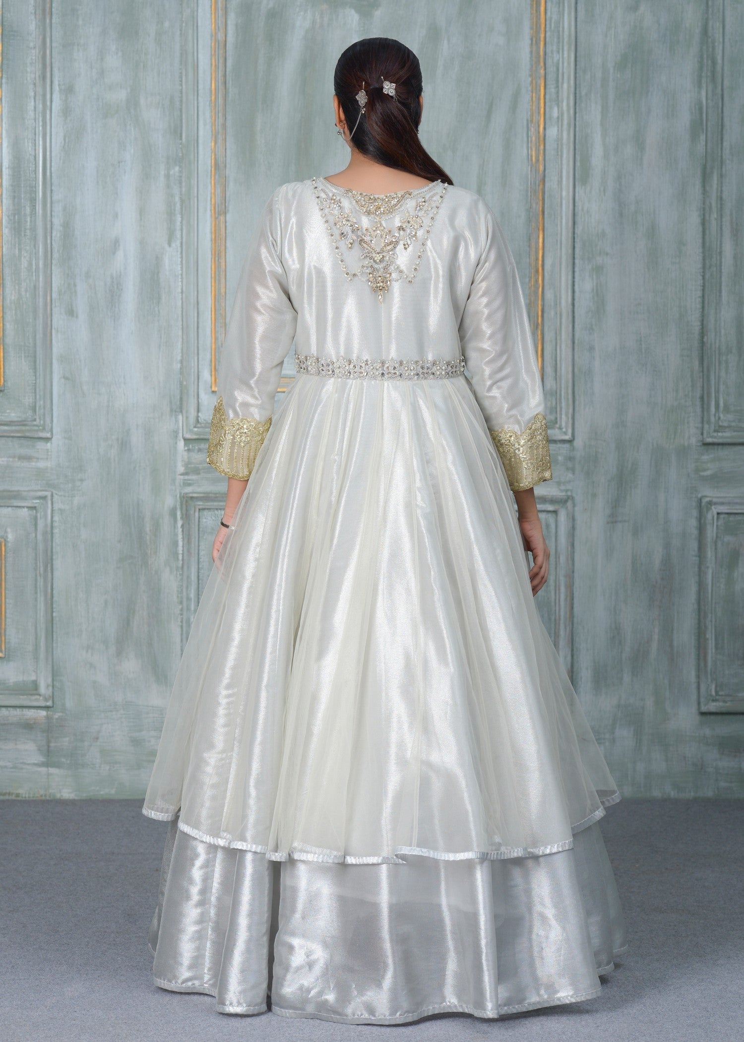 net Maxi in Off-white, silver