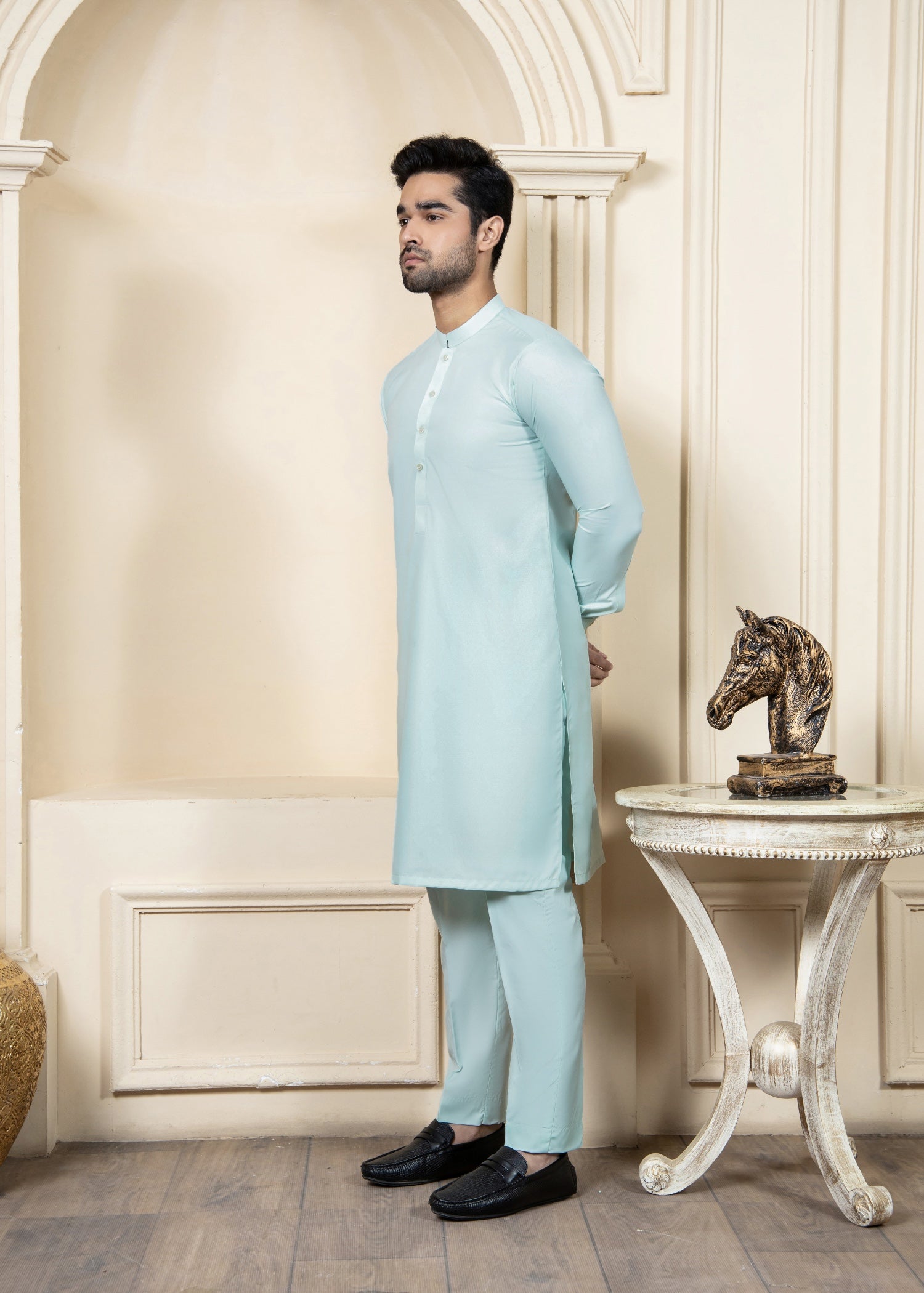wash & wear Kurta Set in Aquamarine