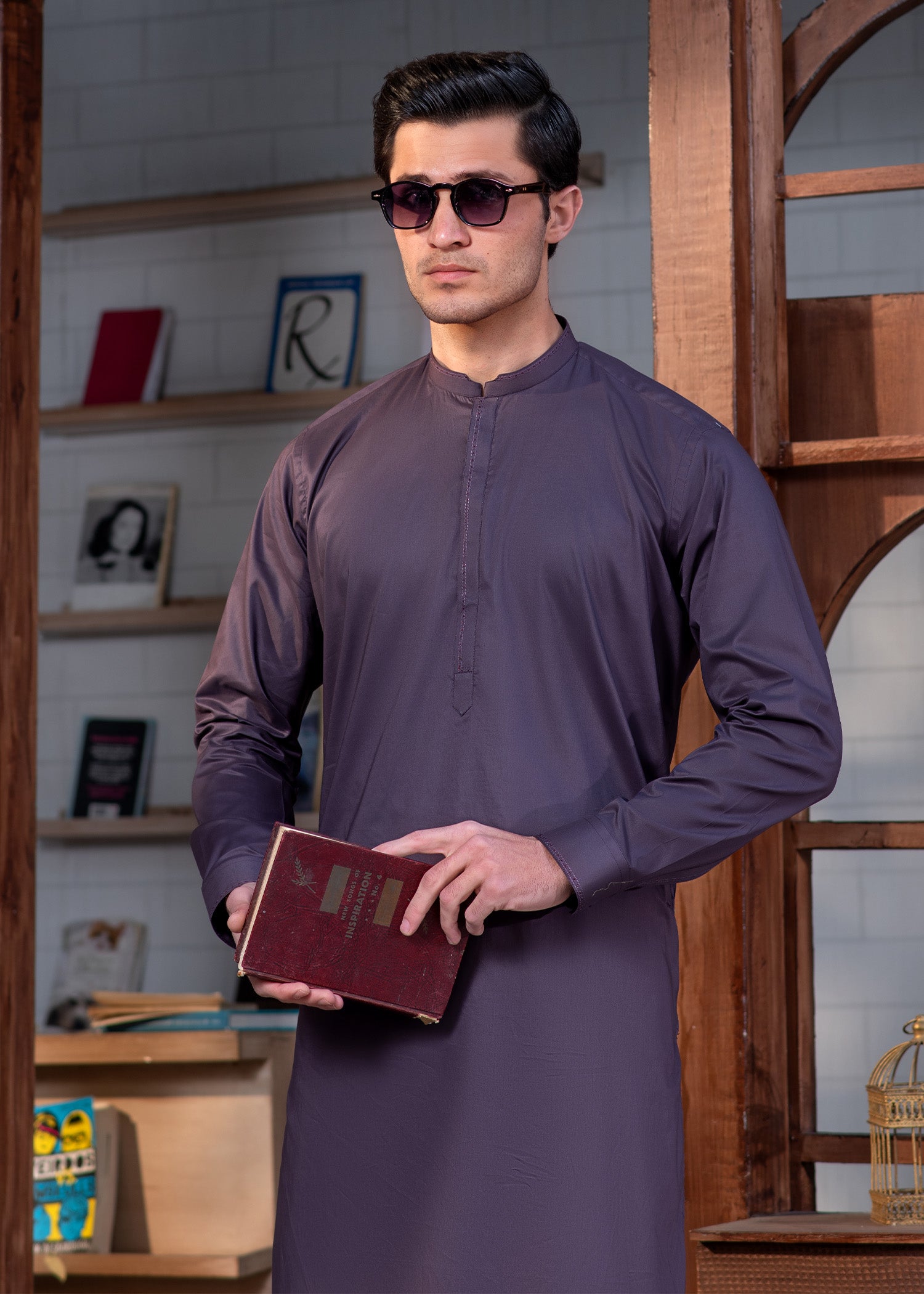 cotton Shalwar Kameez in Burgundy