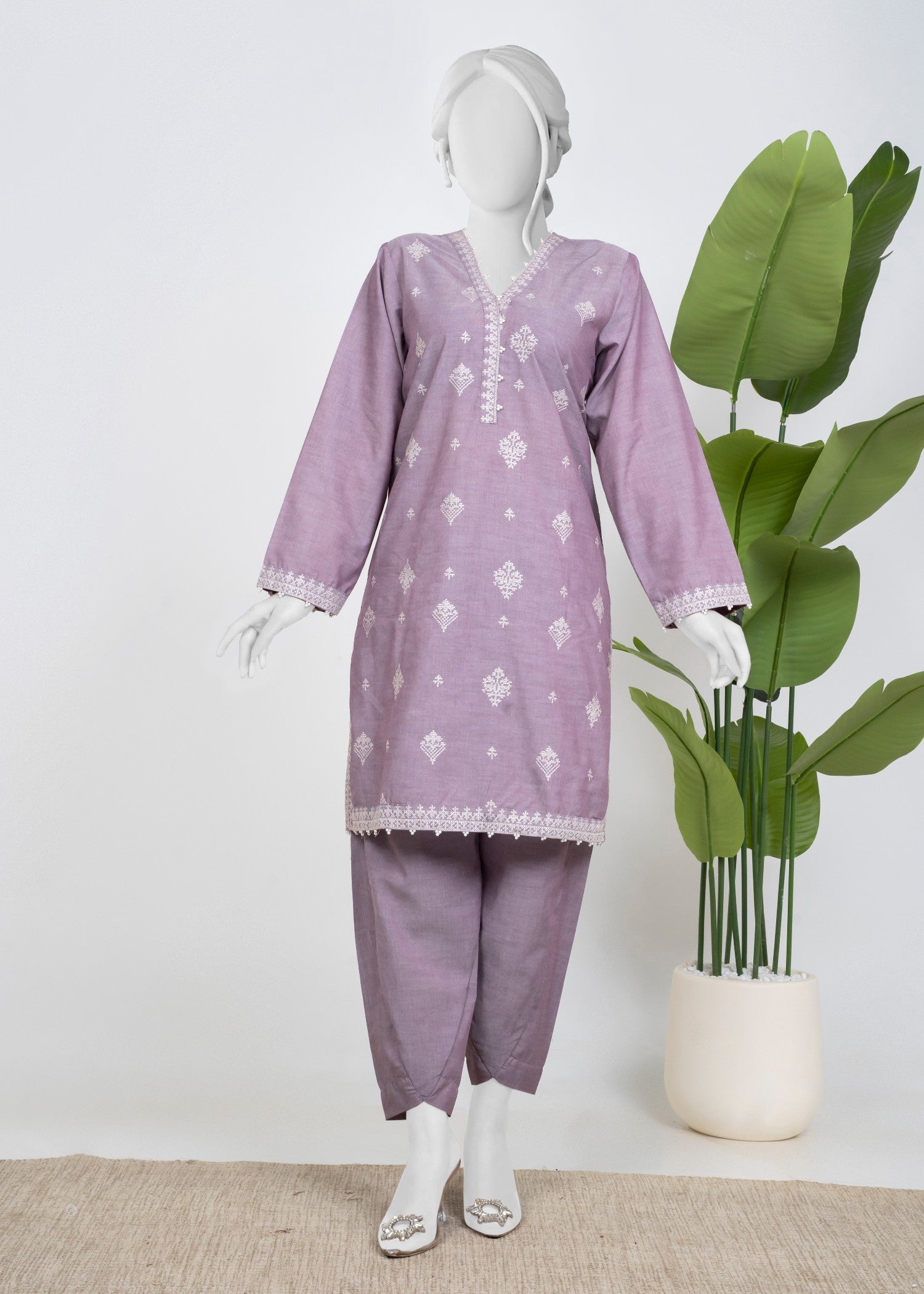 chambray Kurti in Lilac