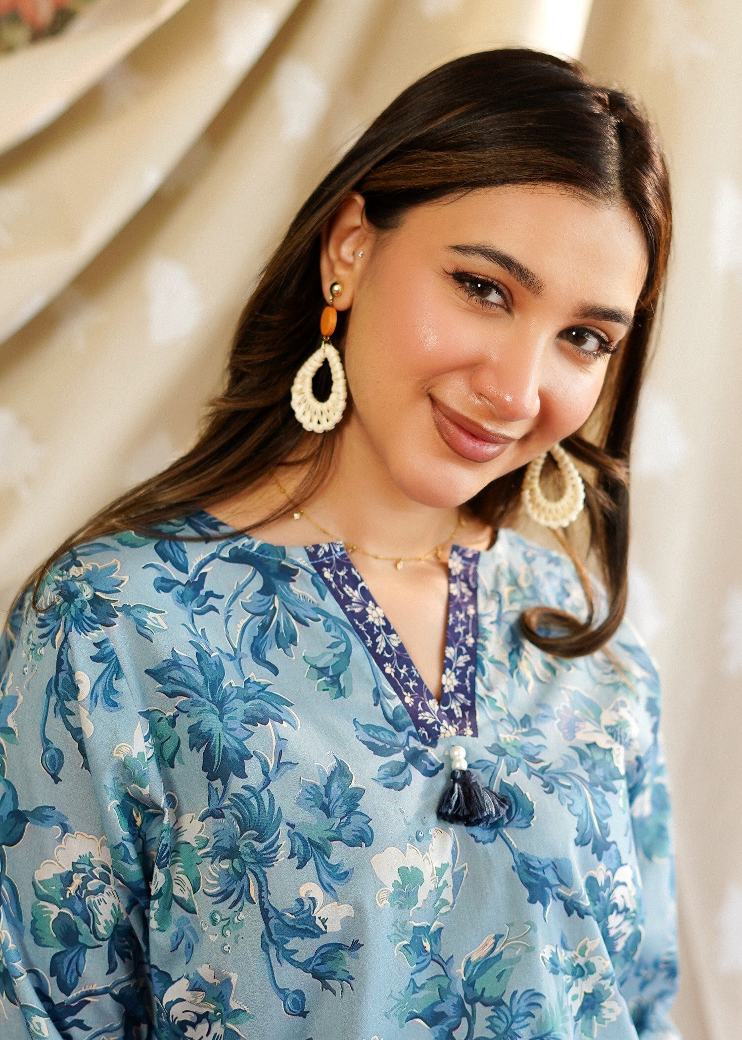 lawn Kurta Set in Azure