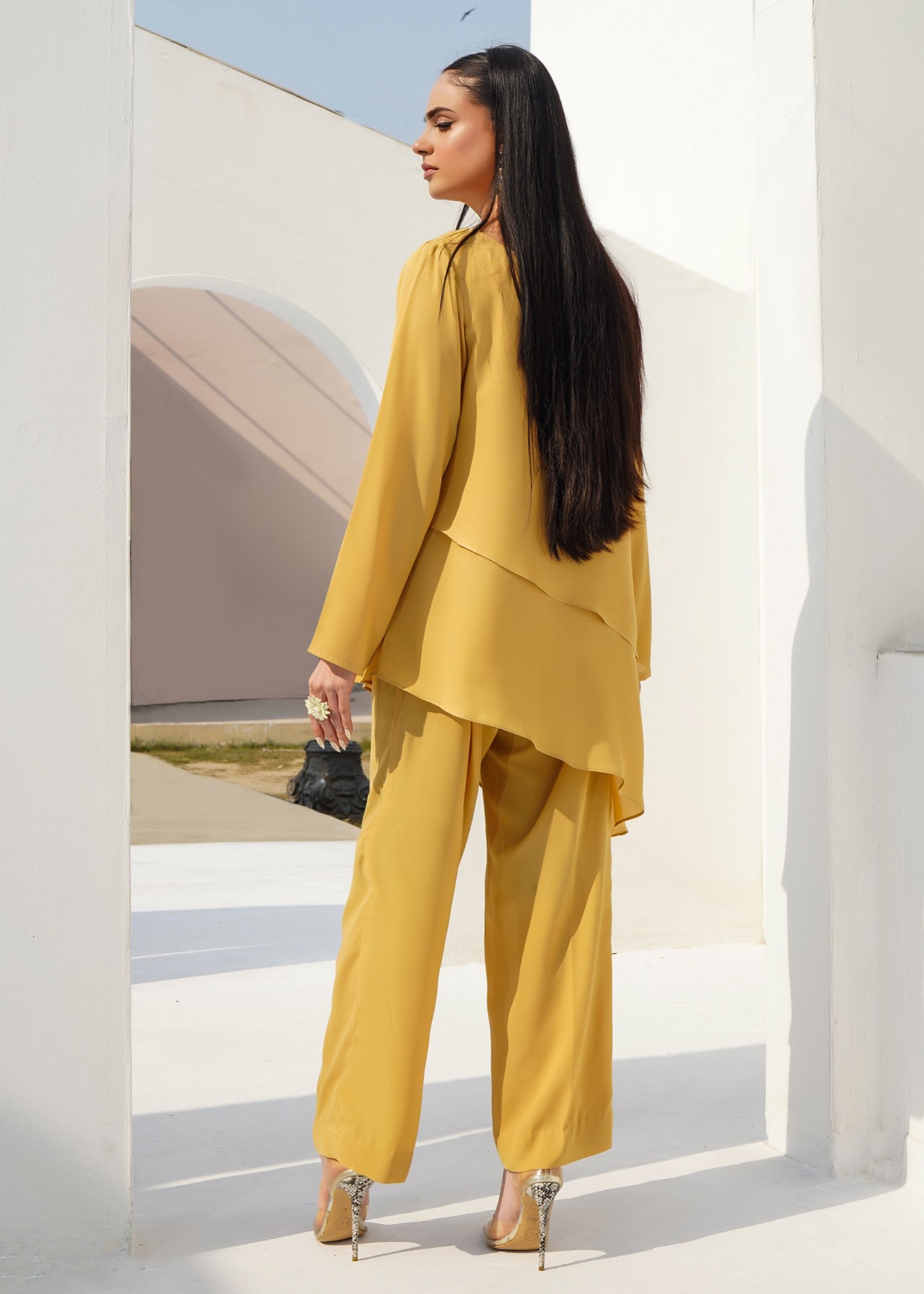 silk georgette Co Ord Sets in Amber