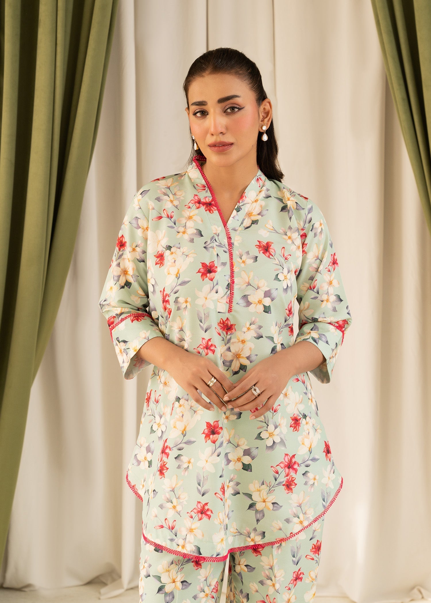 lawn Co Ord Sets in Pistachio green
