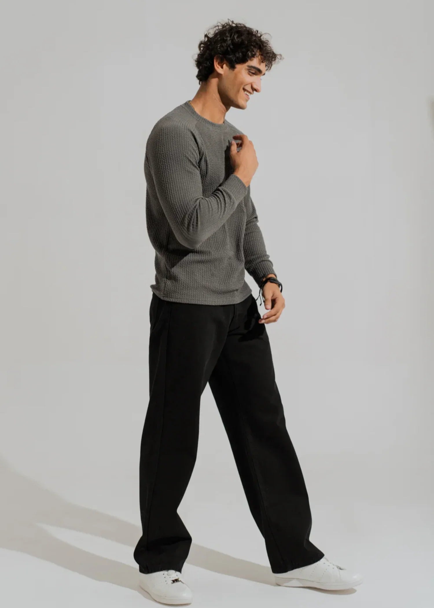 polyester Sweatshirt in Charcoal