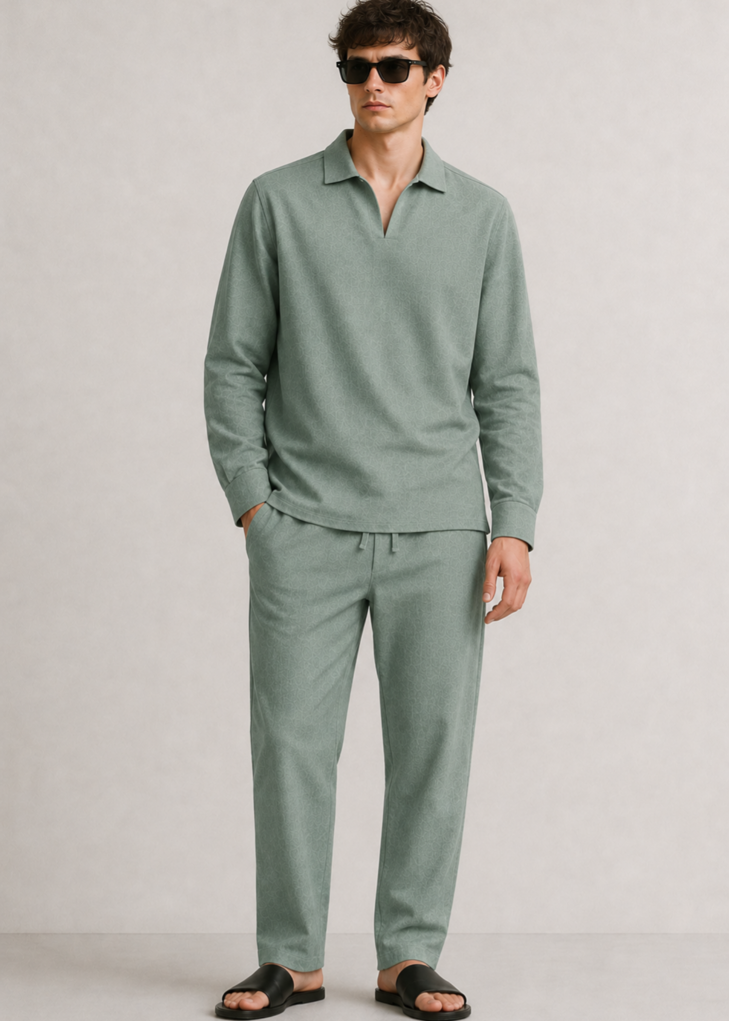 cotton linen Trousers in Pistachio green
