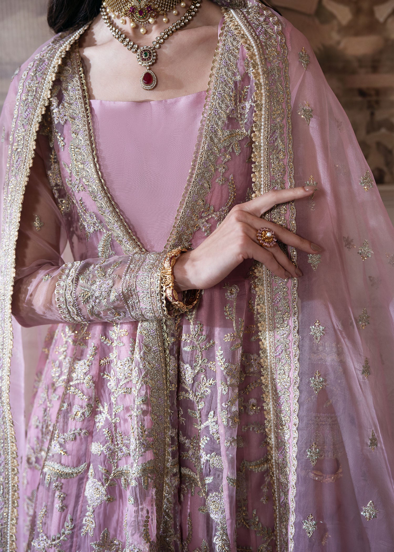 organza Gown in Pink