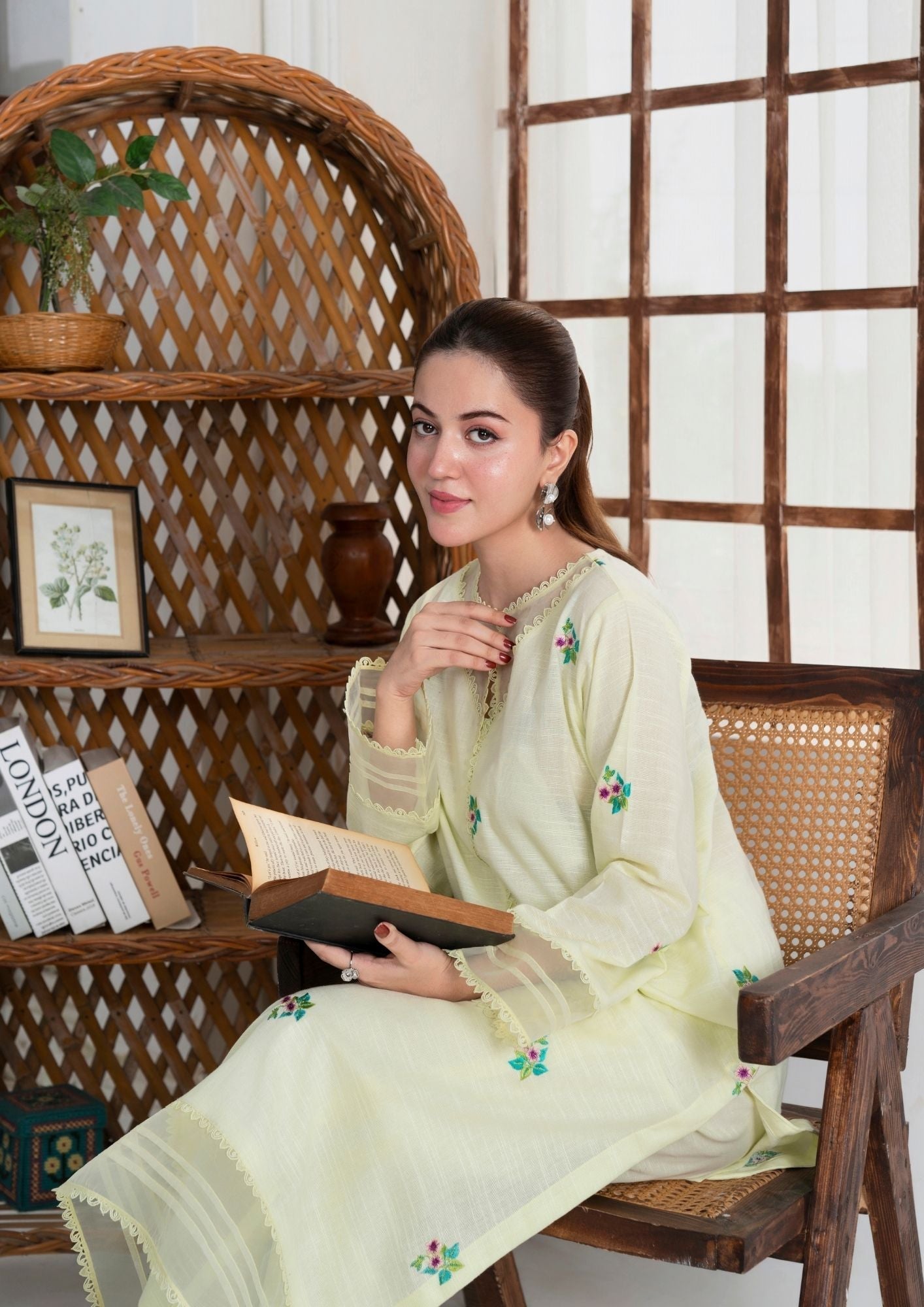 khaddar Kurta Set in Ghost white