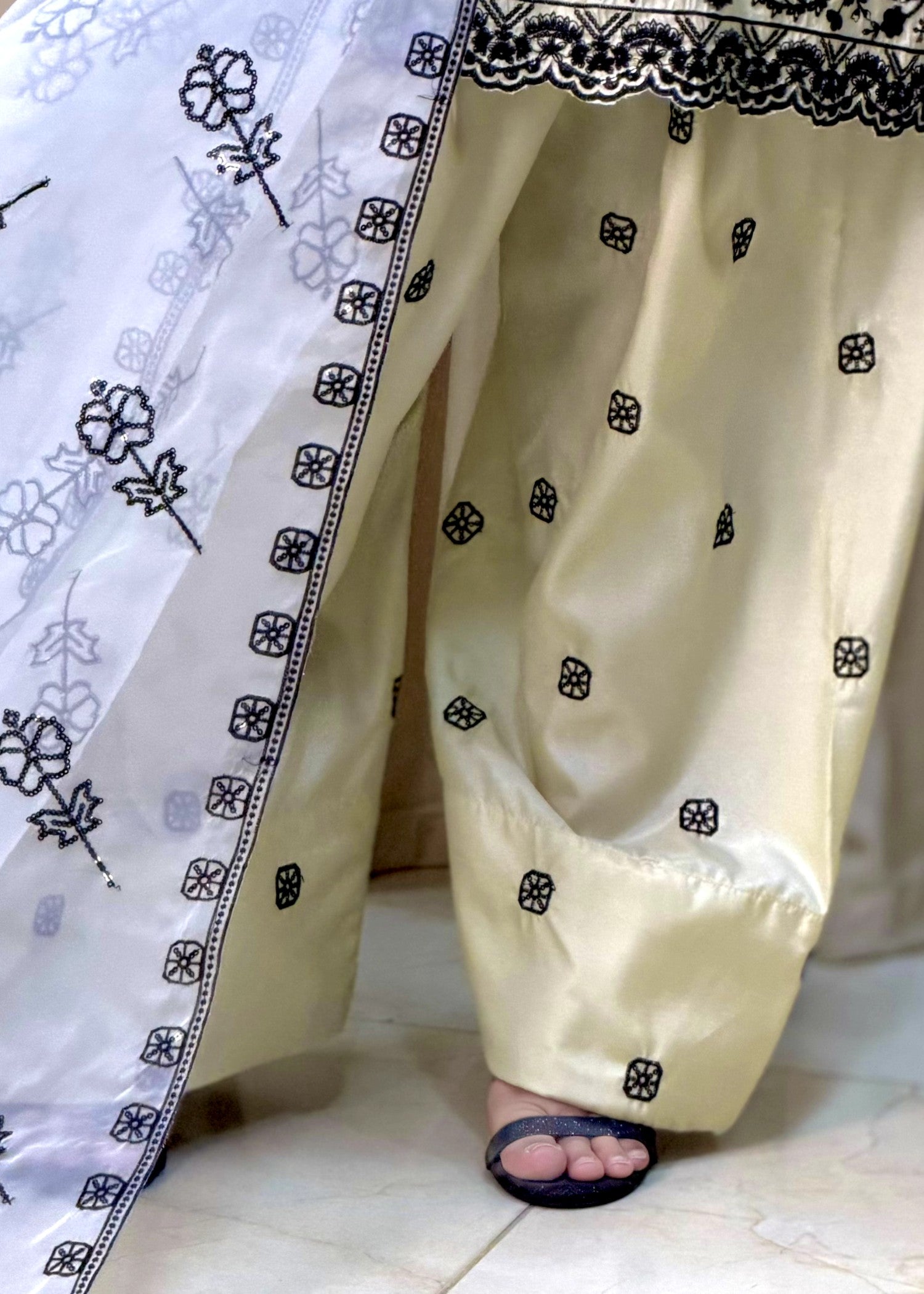 kattan silk Kurta Set in Milk