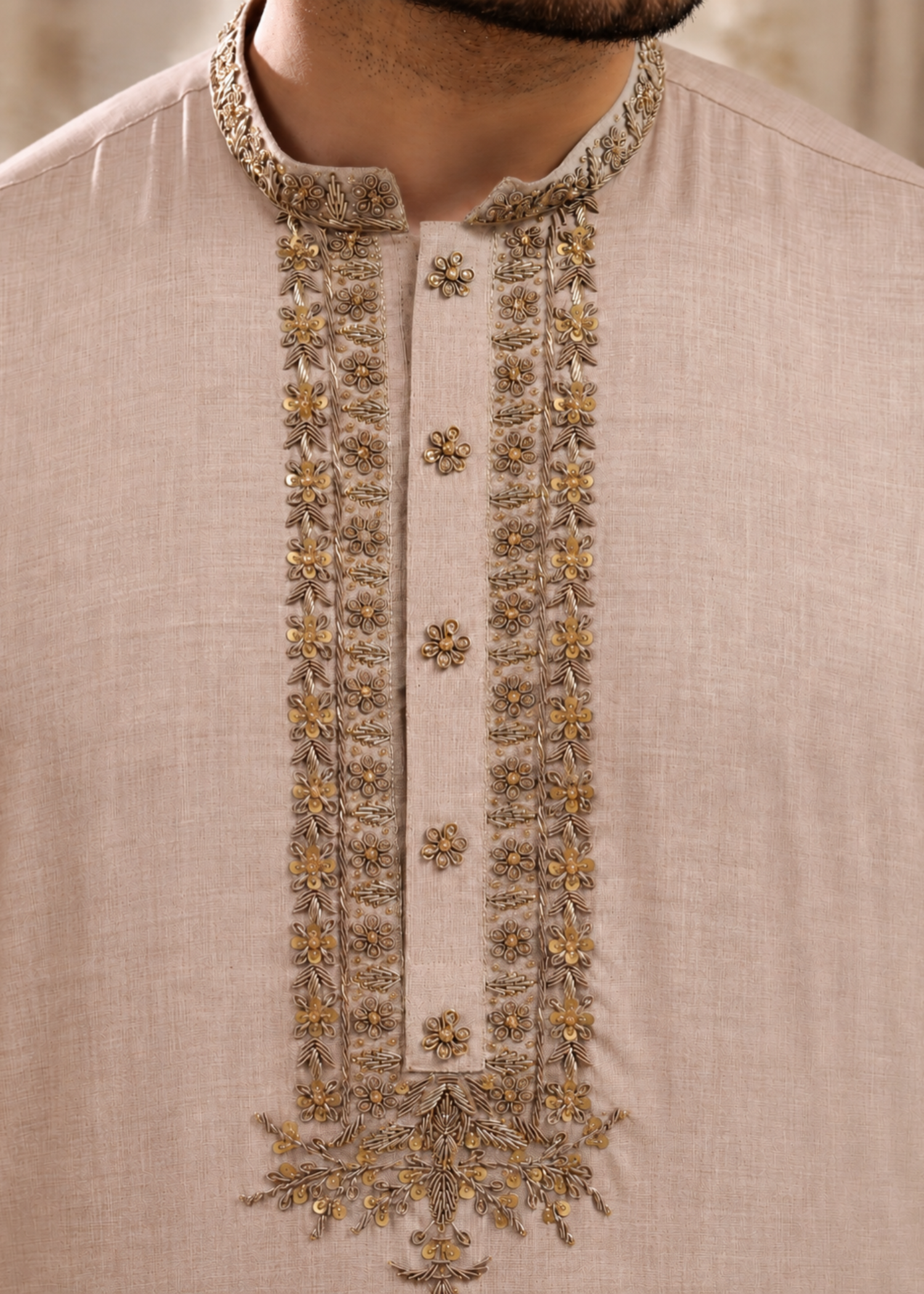 wash & wear Shalwar Kameez in Beige by The Great Masters (TGM)